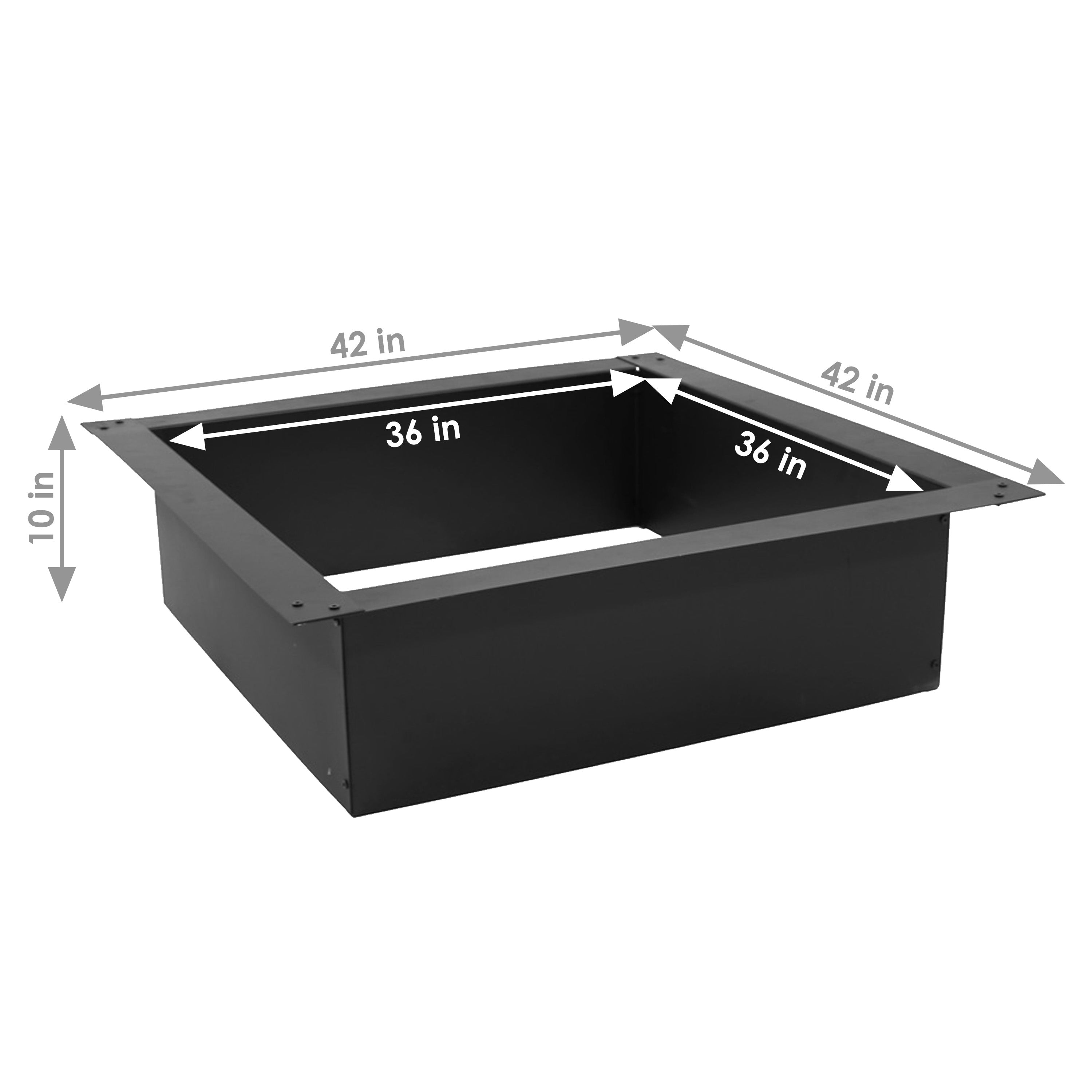 Heavy Duty Steel Square Fire Pit Insert - Durable Outdoor Fire Pit for Backyard, Patio, and Camping - Perfect for Roasting Marshmallows and Warm Gatherings