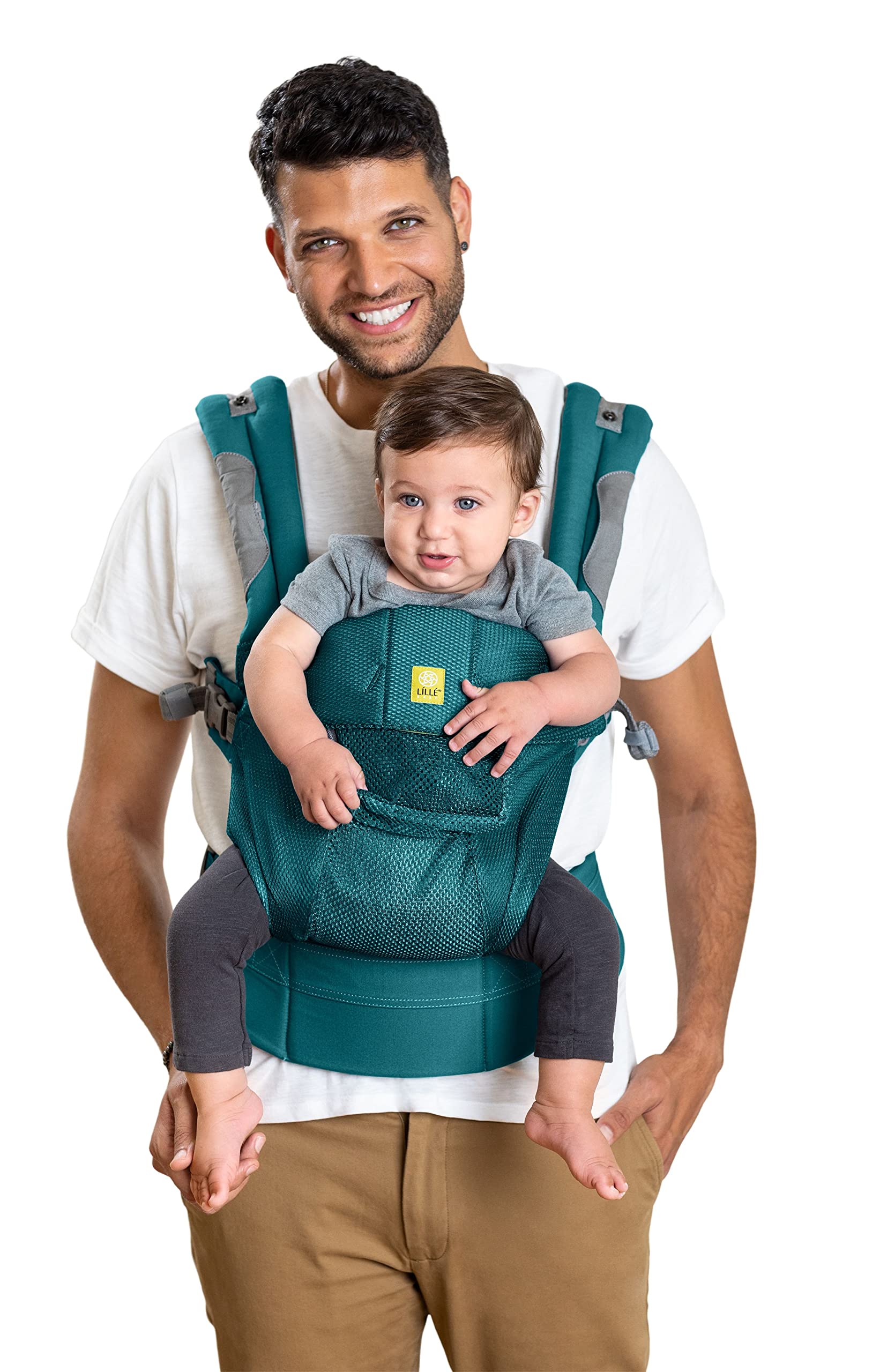 LÍLLÉbaby Complete Airflow Ergonomic 6-in-1 Baby Carrier for Newborn to Toddler (7-45 lbs) - Adjustable Lumbar Support, 360° Carrying Positions, Breathable Mesh - Pacific Coast | Perfect for Hiking, Shopping & Hands-Free Parenting