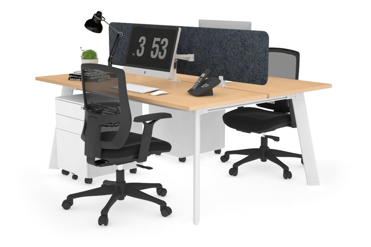 2-Person Workstation with White Frame - 1200L x 700W Dimensions - Perfect for Office, Home Office, and Collaborative Workspaces