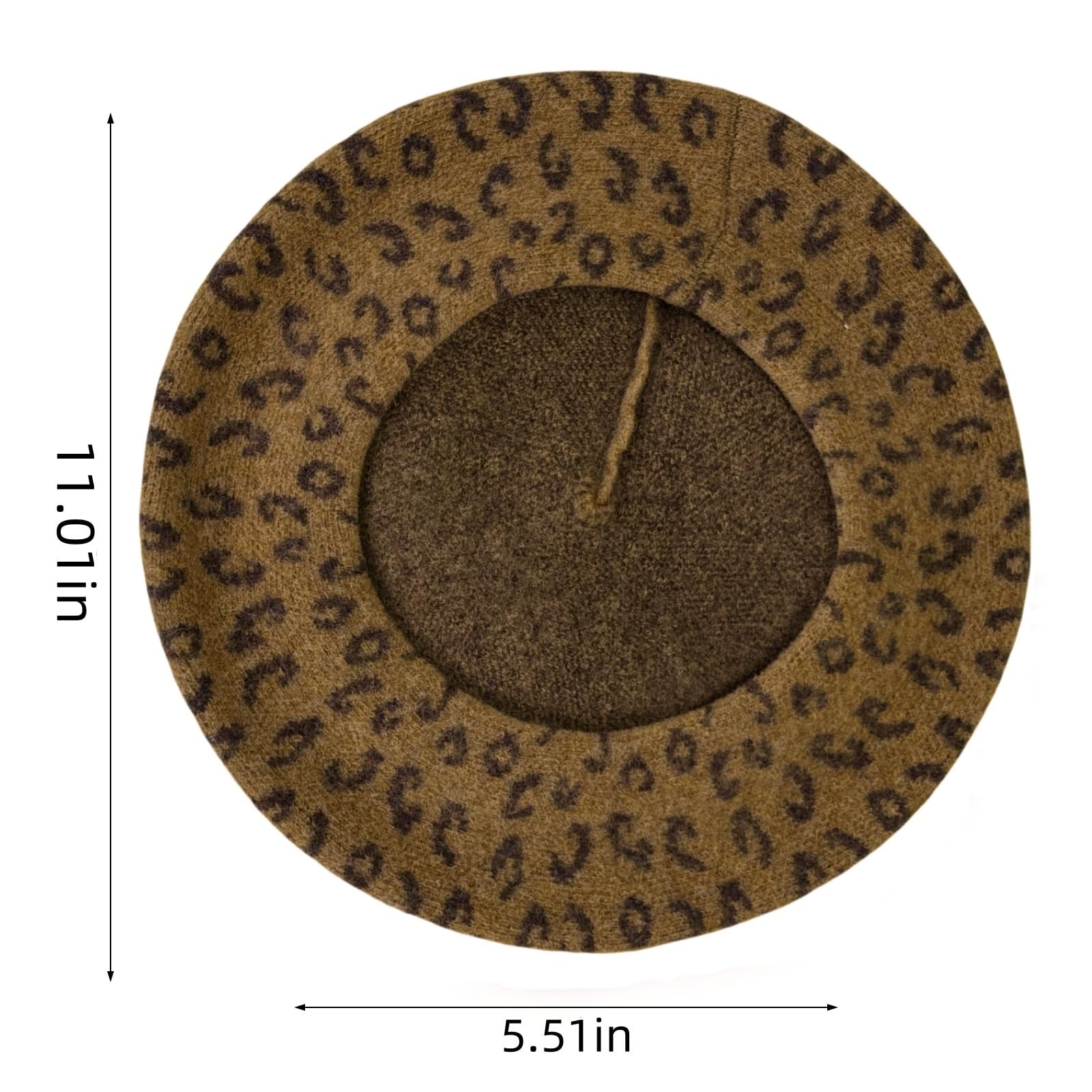 Classic Wool Leopard Print Beret Hat for Women & Men - French Painter Style Winter Warm Hat for Fashion & Outdoor Activities