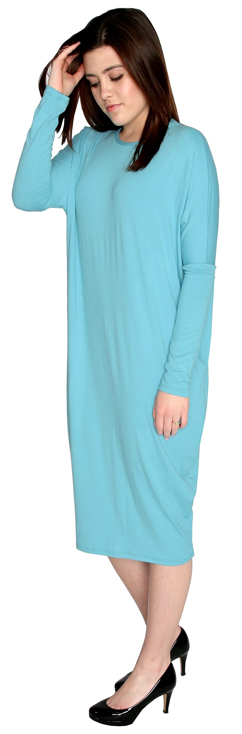 BABY O Women's Modest Cover Up Cocoon Dress - Comfortable Midi Long Dress Made in USA | Perfect for Casual Wear, Beach Cover-Up & Everyday Outfits