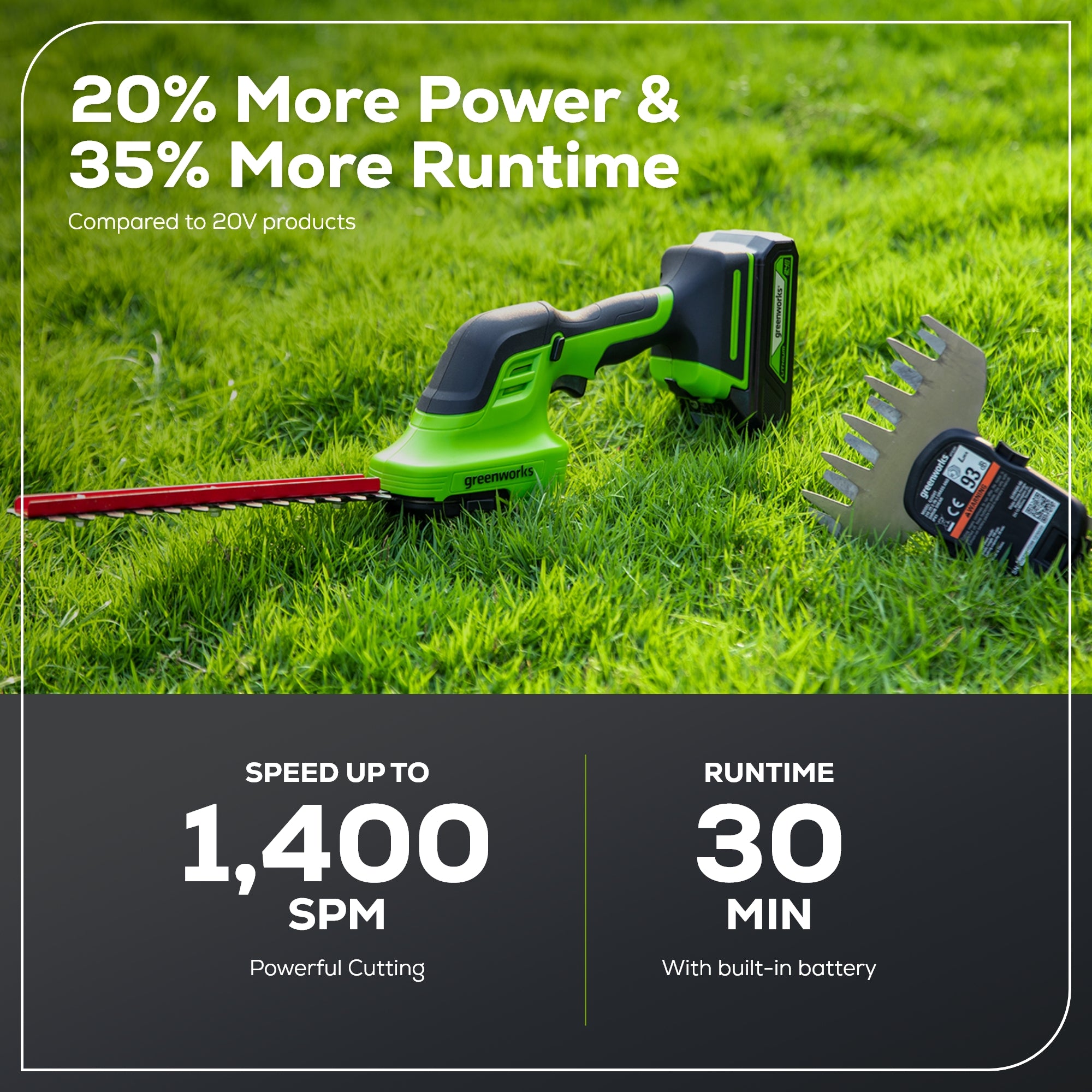 24V Cordless Shrub Trimmer with 1.5Ah Rechargeable Battery & Fast Charger - Perfect for Garden Landscaping, Yard Maintenance, and Hedge Trimming