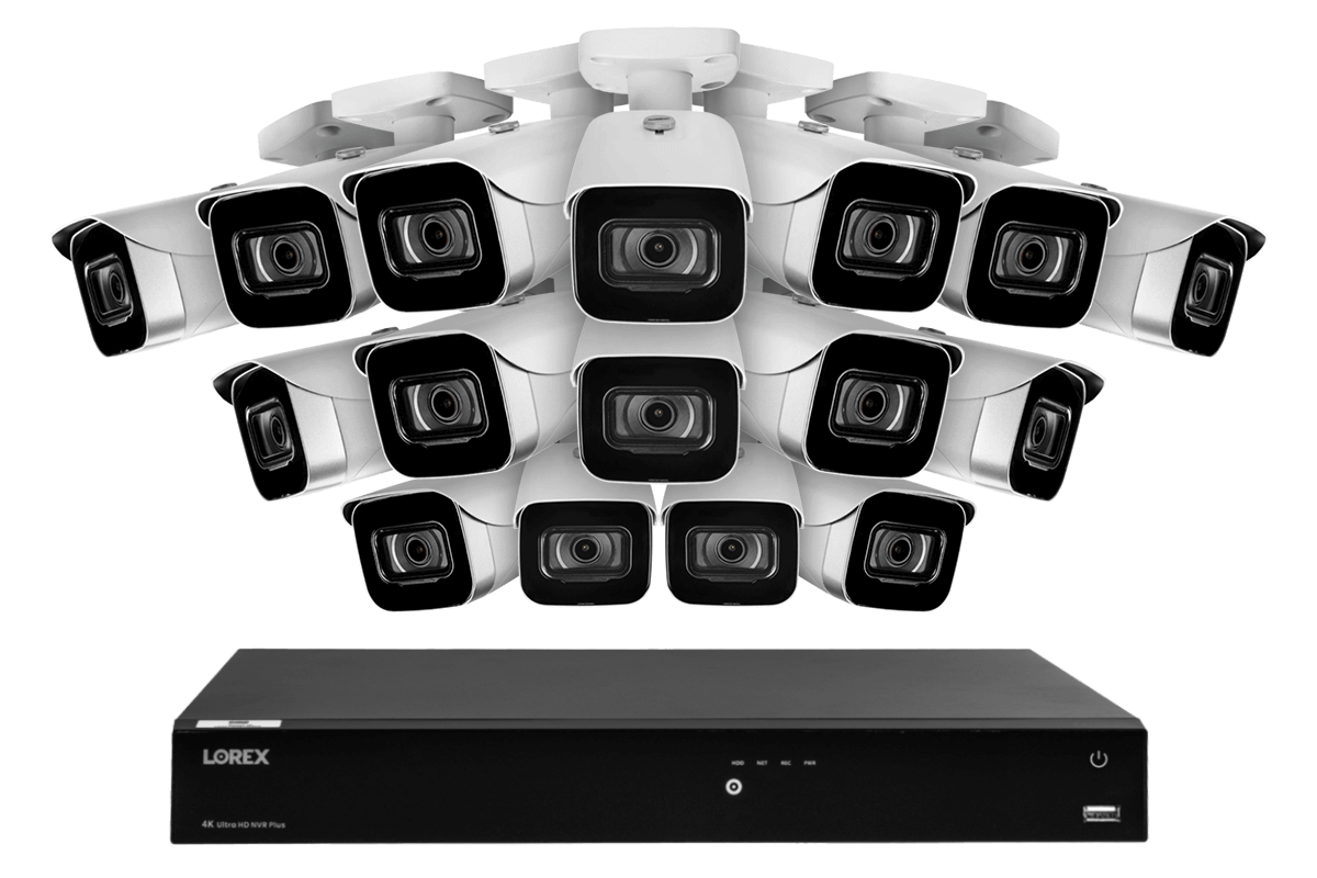 Lorex Fusion 4K 16-Channel Wired NVR Security System with 4TB HDD & IP Bullet Cameras - 24/7 Home & Business Surveillance Solution
