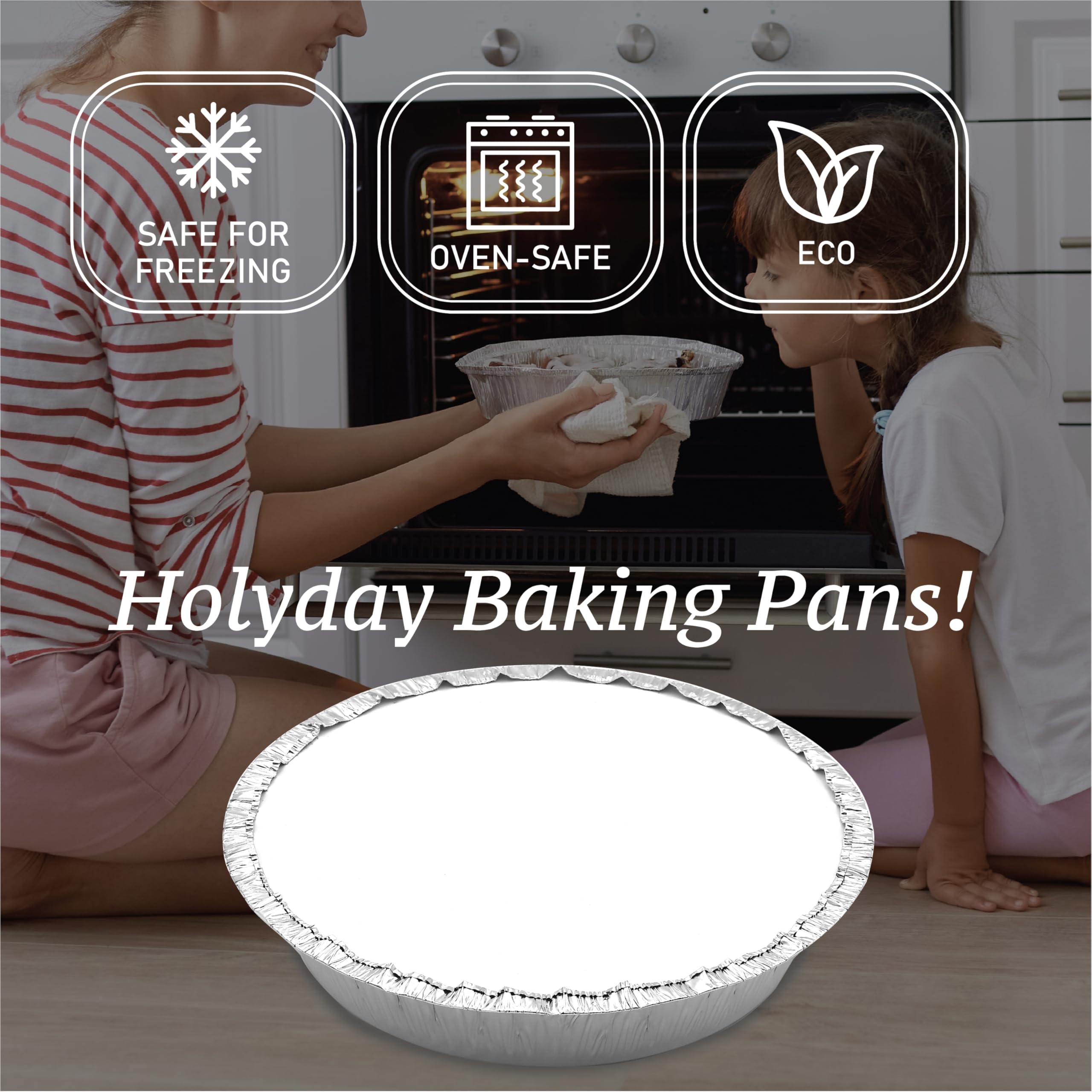 55 Pack 7-Inch Round Aluminum Foil Pans with Lids - Oven, Freezer & Air Fryer Safe Disposable Baking Pans - Perfect for Meal Prep, Takeout, Roasting Chicken, Storing Leftovers & Party Food Serving