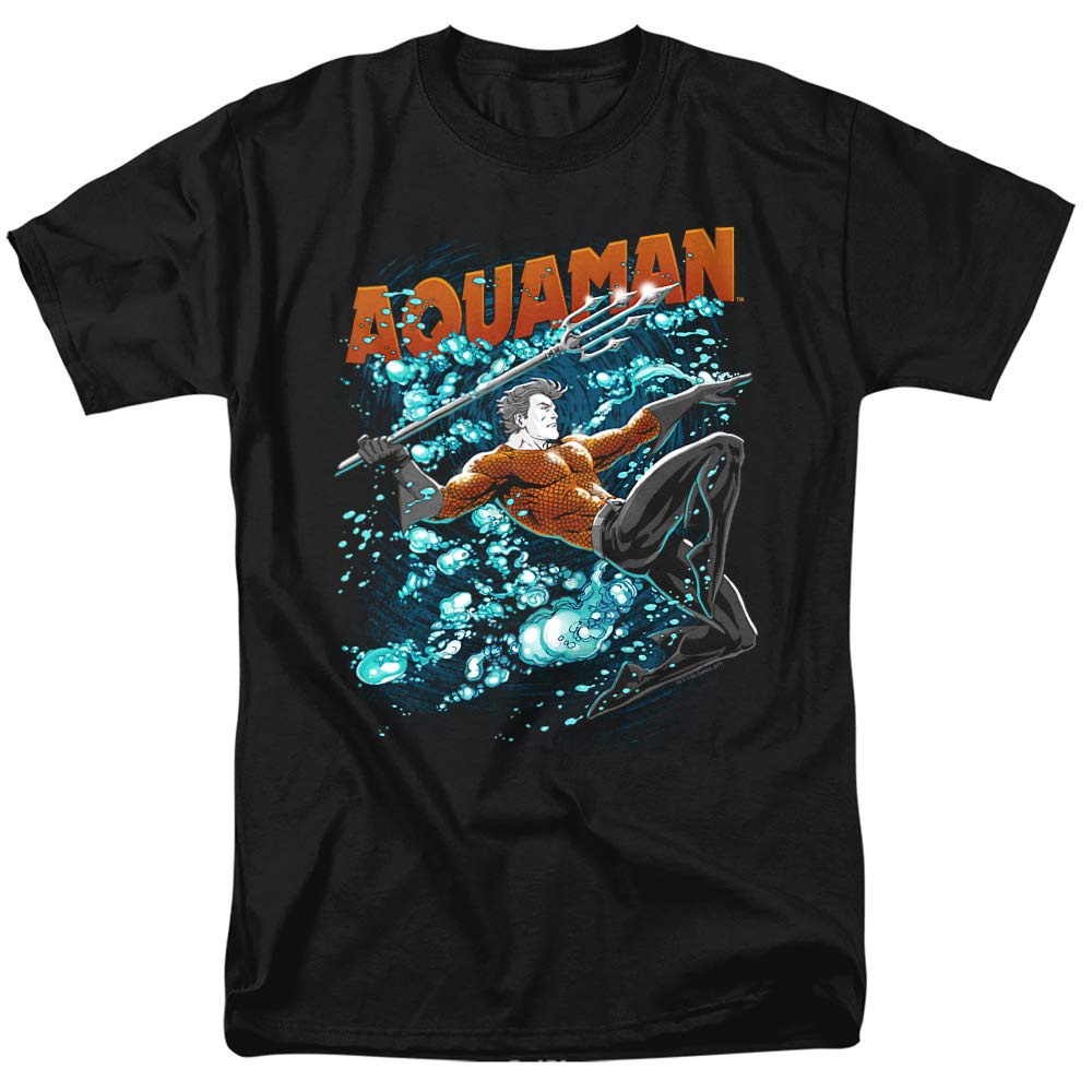 Aquaman Bubbles Graphic T-Shirt - Unisex Cotton Tee for Men & Women - Casual Superhero Shirt for Cosplay, Gifts & Everyday Wear