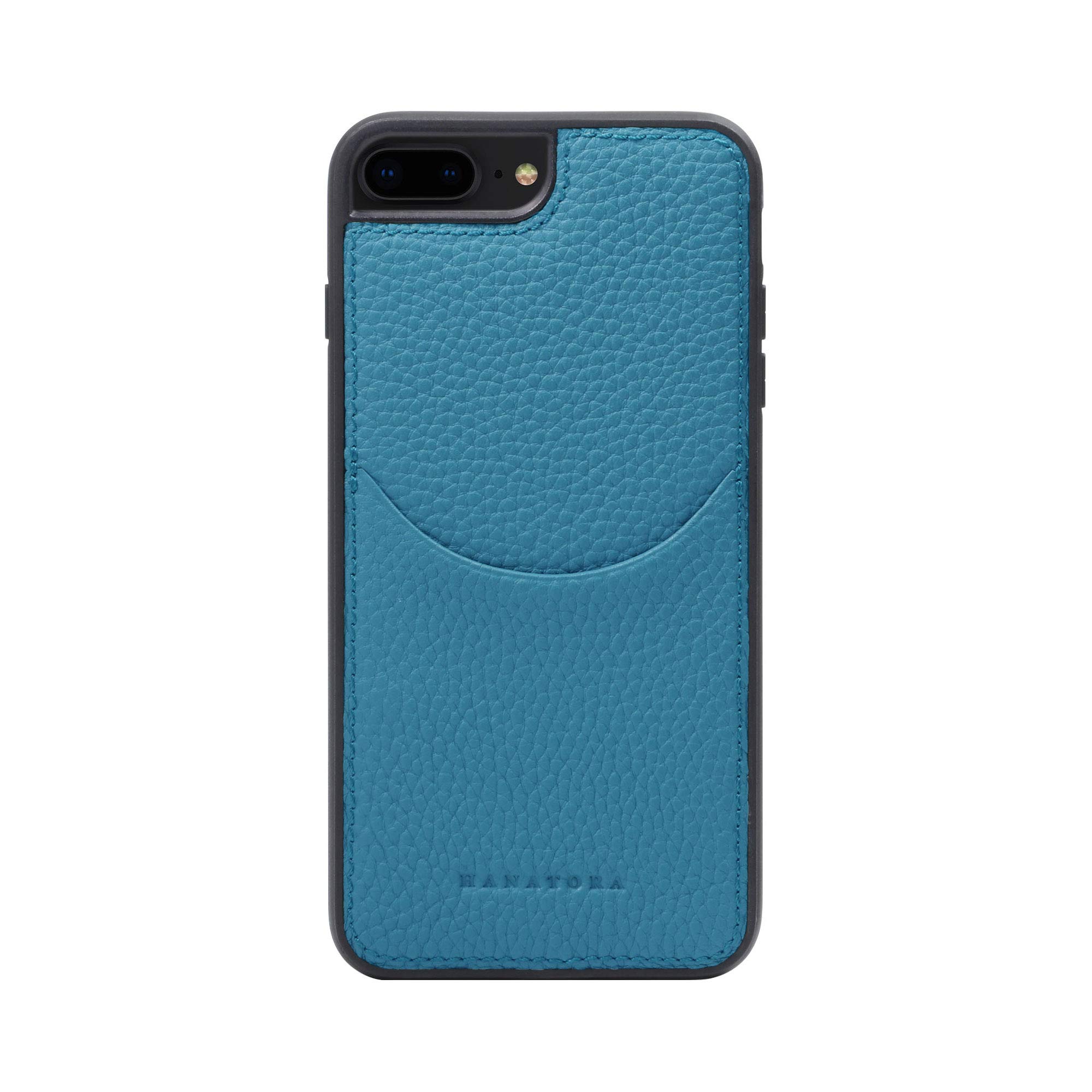 Premium Genuine Leather iPhone 8 Plus/7 Plus Case with Card Holder - Slim Protective Phone Cover for Women & Men (Cyan Blue) | Perfect for Work, Travel & Everyday Use
