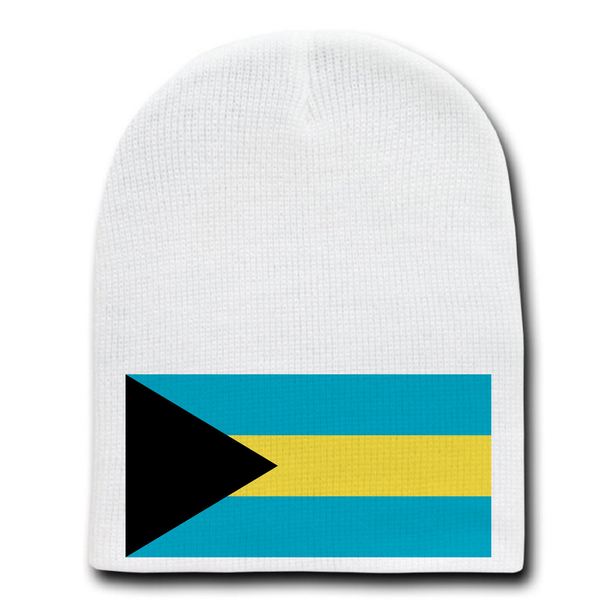The Bahamas National Flag Beanie Hat - White Skull Cap for Men & Women - Perfect for Cold Weather, Sports, and Patriotic Events
