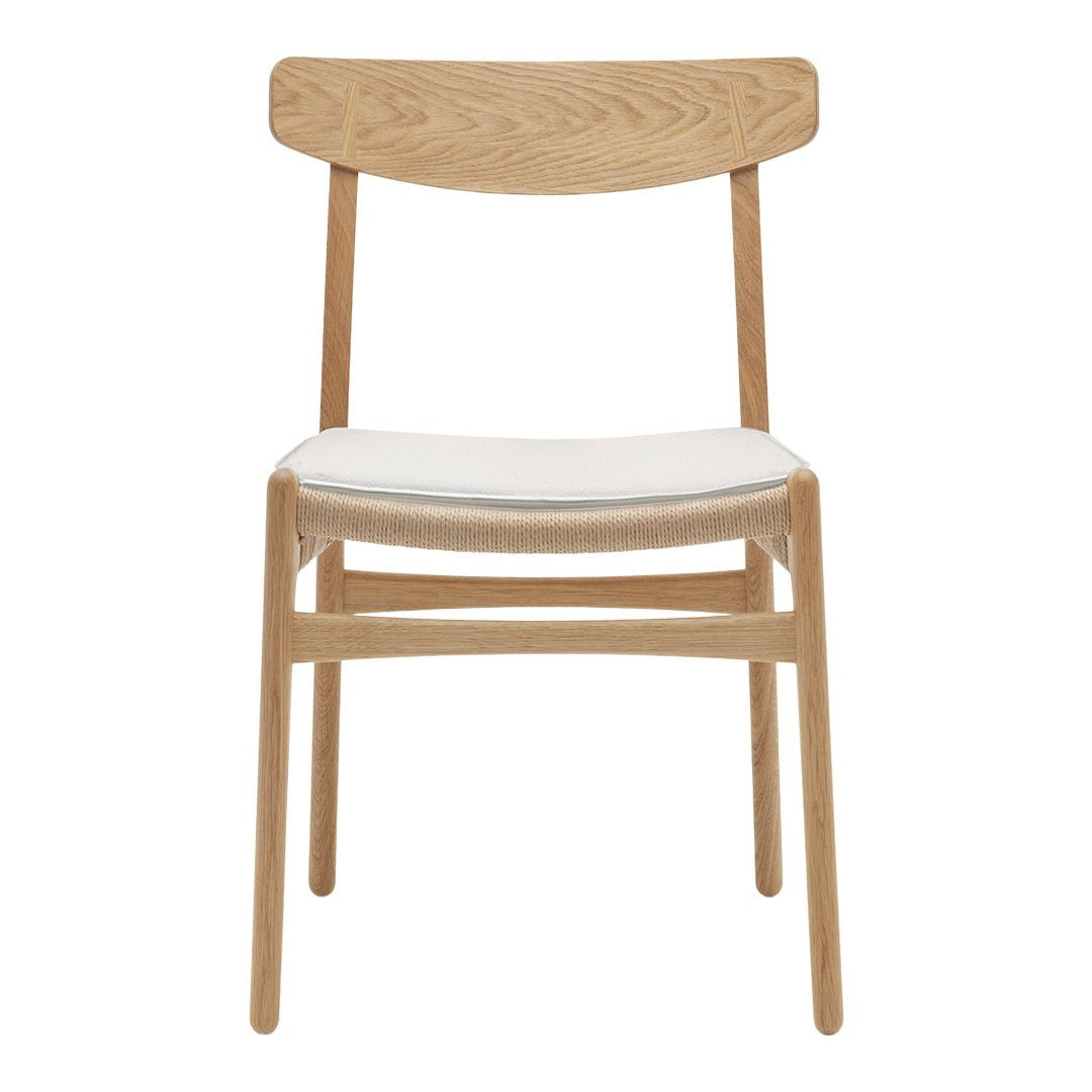 CH23 Chair with Premium Leather Seat Cushion - Ergonomic Design for Home Office, Living Room & Dining Room - Comfortable Modern Furniture for Work & Relaxation