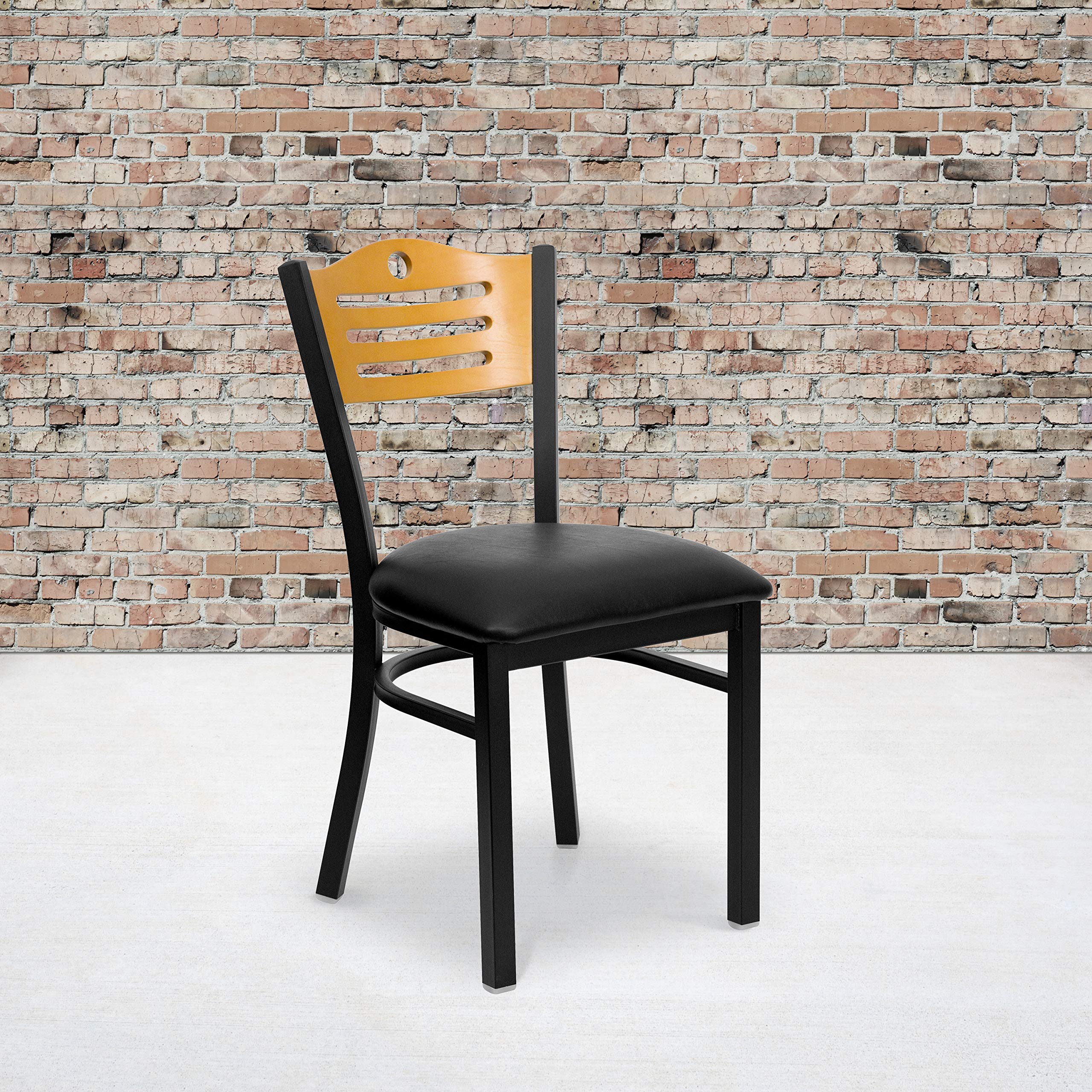 A Tale of Comfort and Style: The Black Slat Back Metal Restaurant Chairs