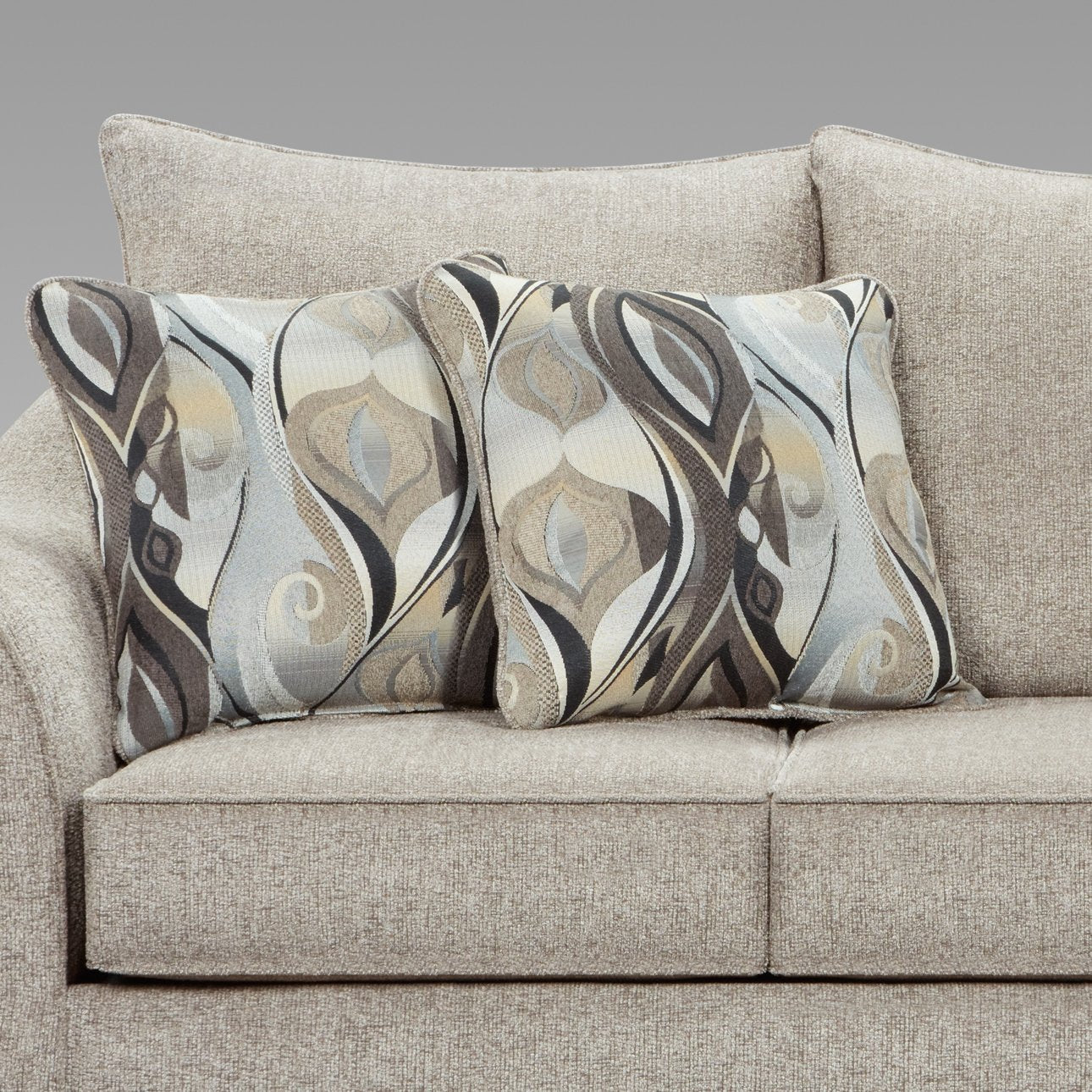 Camero Platinum Fabric Pillowback Loveseat - Comfortable Two-Seater Sofa for Living Room, Lounge & Small Spaces - Perfect for Relaxing, Reading & Entertaining Guests