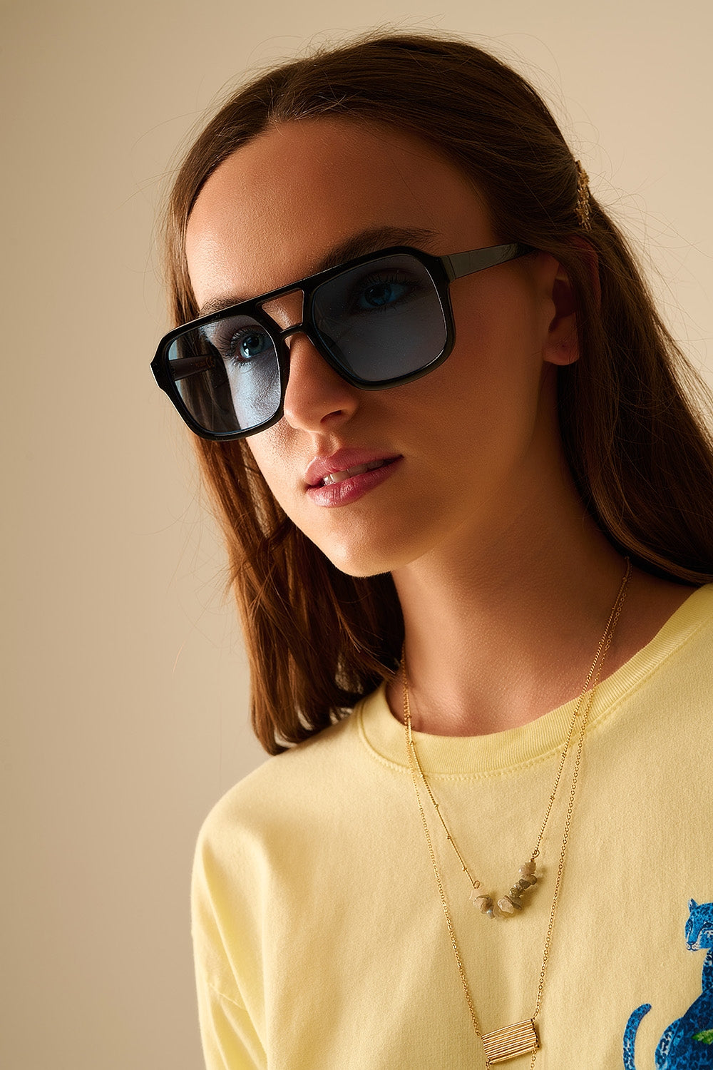 Black Frame Blue Lens Sunglasses for Men & Women - UV Protection, Polarized, Fashionable for Outdoor Activities, Driving, Beach & Travel