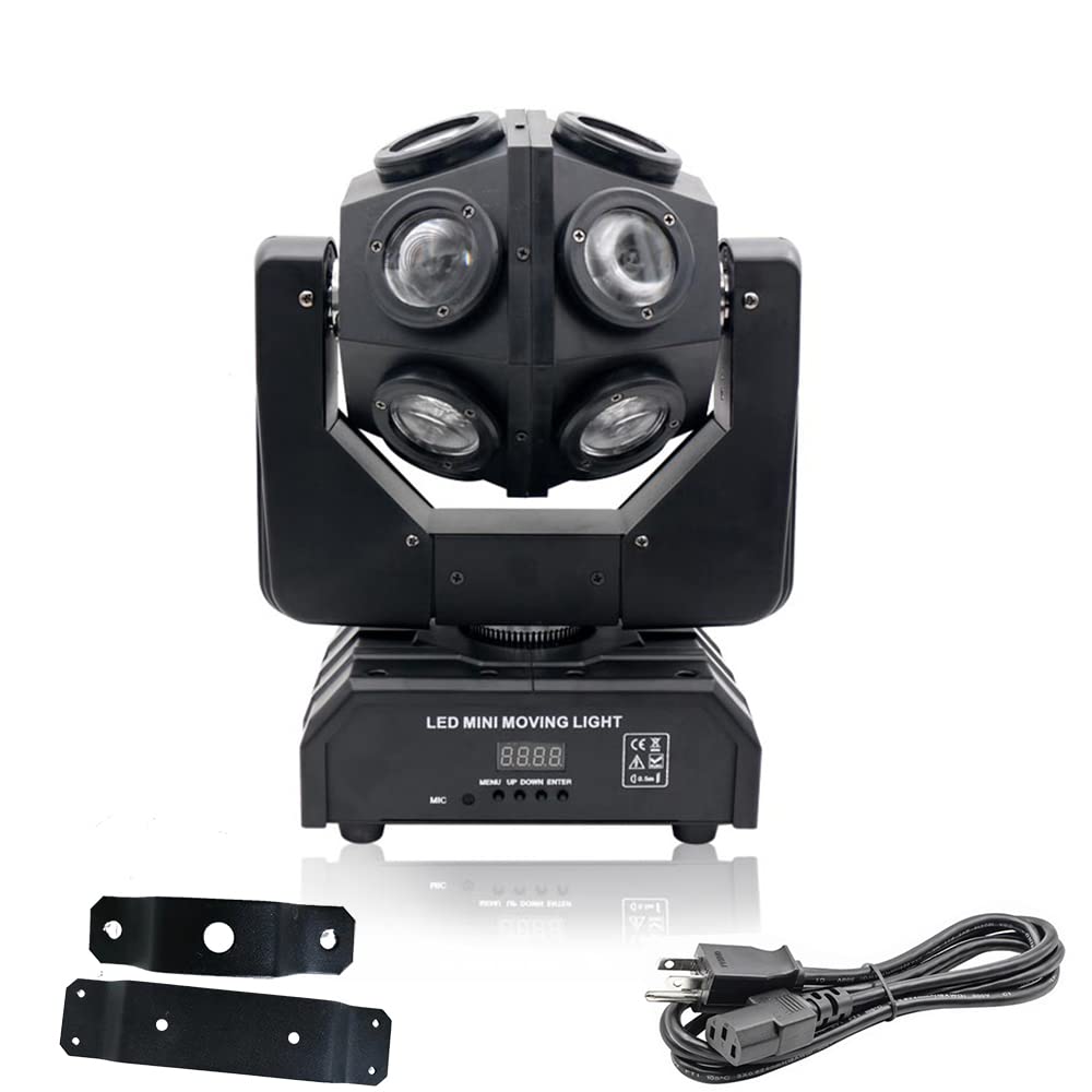12Pcs RGBW LED Beam Moving Head Stage Lights - DJ Disco Party Lighting with Unlimited Rotation for KTV, Wedding, Holiday & Football Events - Perfect for Stage Shows, Nightclubs and Special Occasions
