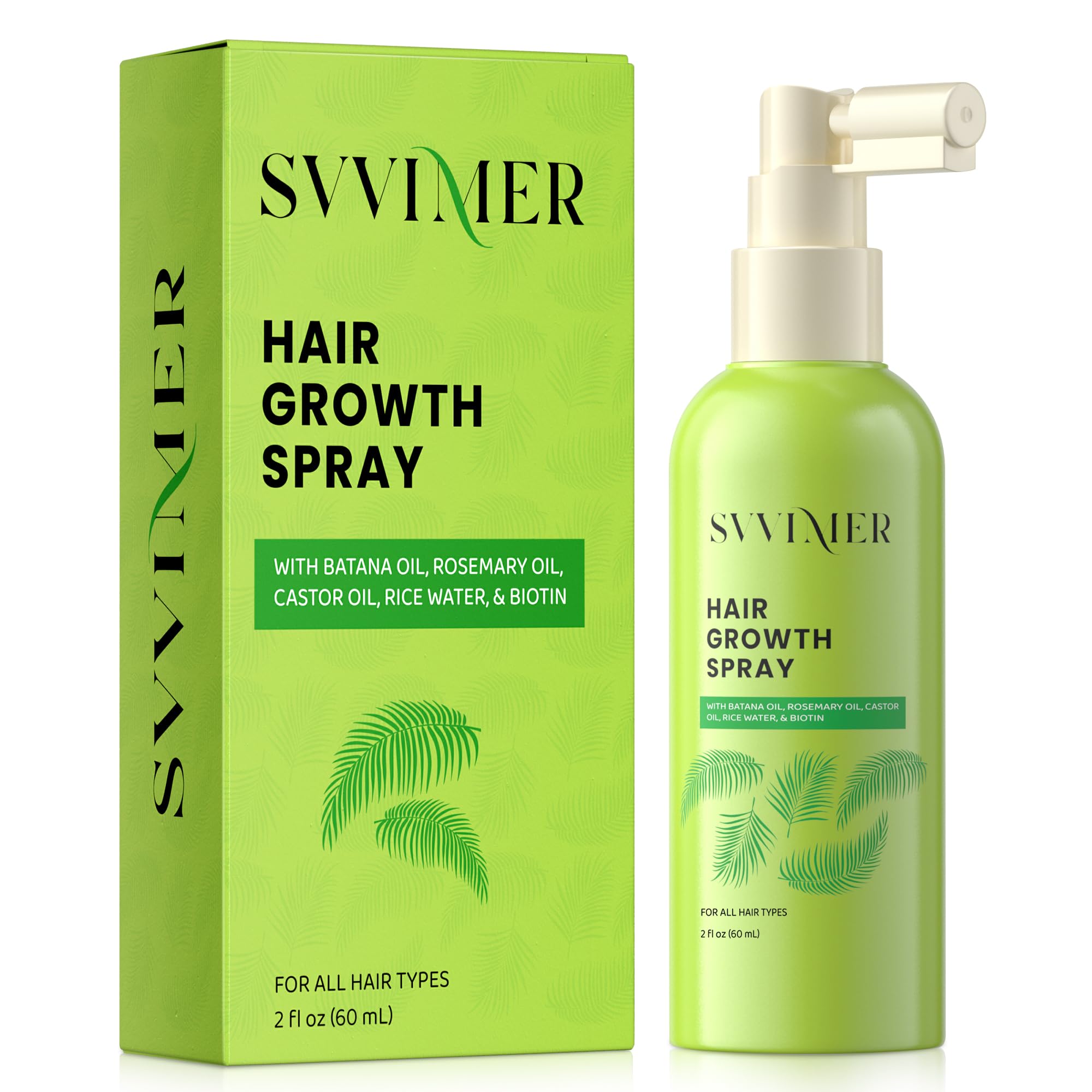 Hair Growth Serum Spray with Rosemary & Castor Oil - Biotin Enriched Treatment for Hair Loss & Thinning - Promotes Thicker Fuller Hair for Women & Men - 2 Fl Oz (Pack of 1) - Perfect for Daily Scalp Care & Hair Regrowth Routine