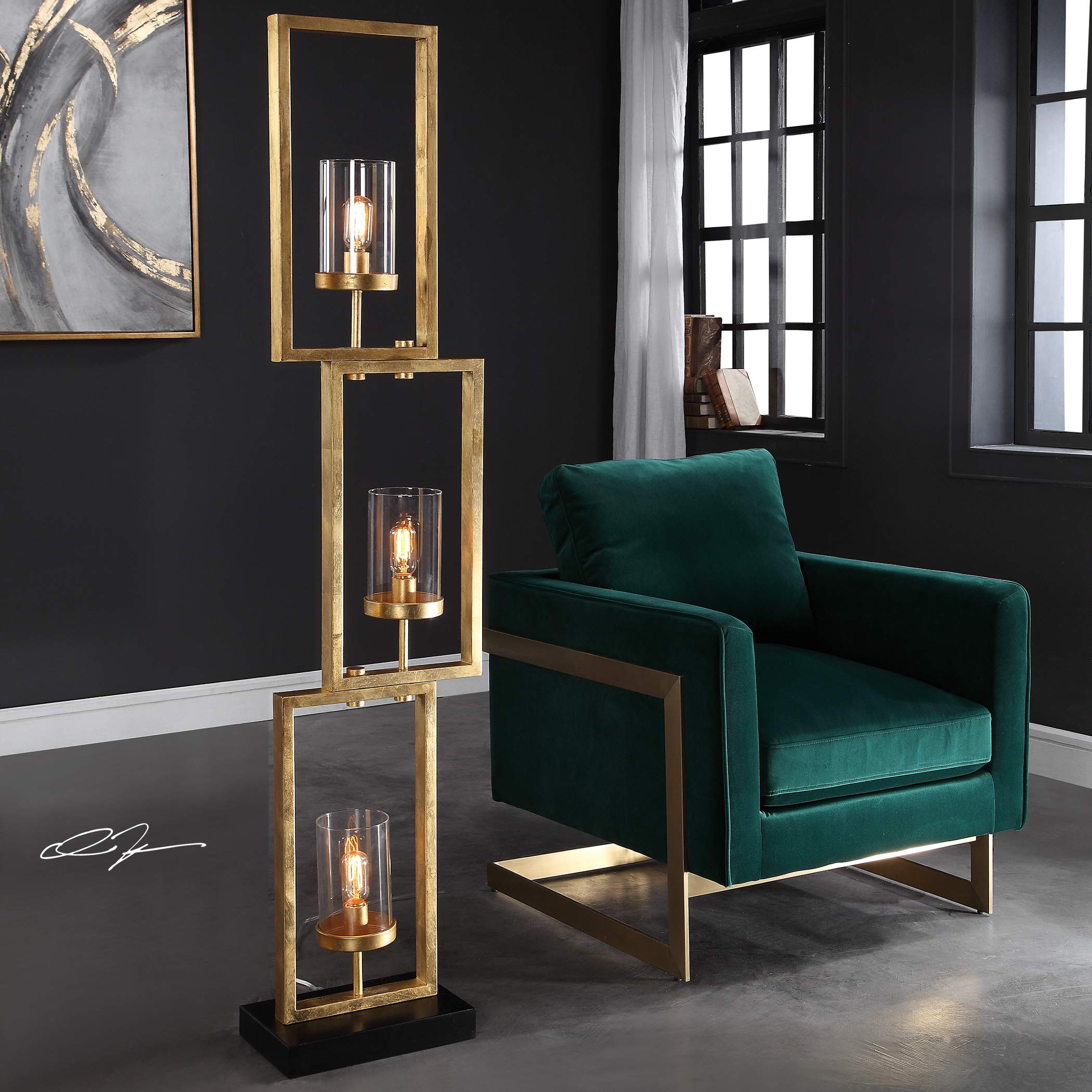 Modern Cielo Staggered Rectangles Floor Lamp - Adjustable LED Standing Light for Living Room, Bedroom & Office - Warm White & Cool White Dimmable Lighting for Home Decor & Reading