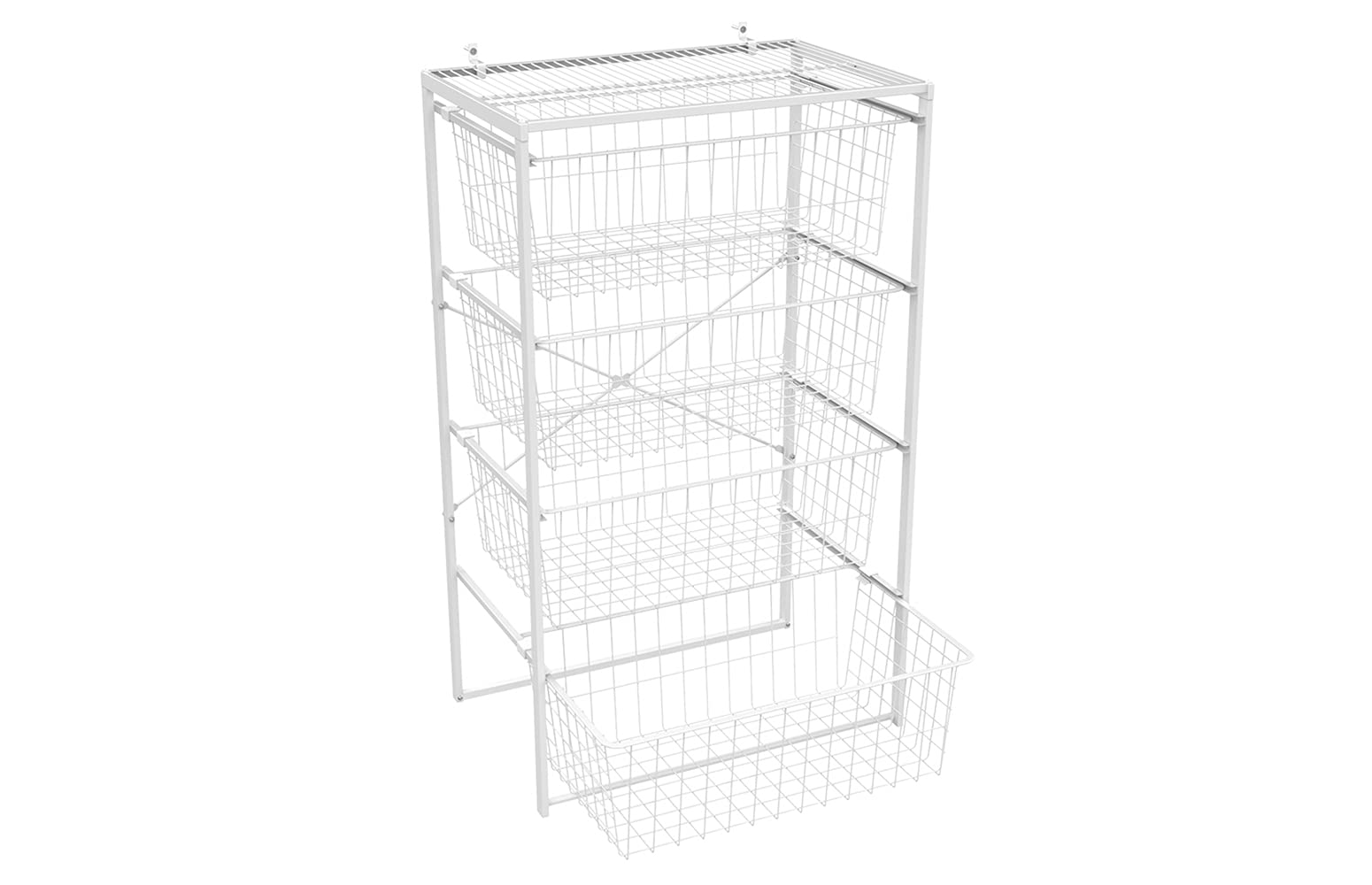 ClosetMaid 4-Drawer Wire Basket Organizer with Shelf - Sturdy Steel Storage Solution for Pantry, Closet, Clothes & Linens - Easy Assembly White - Perfect for Bedroom, Bathroom & Laundry Room Organization
