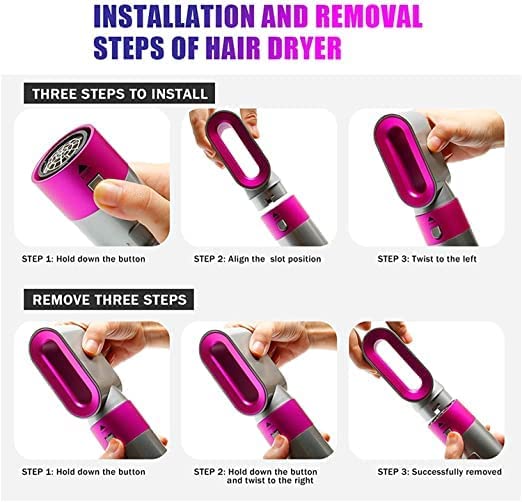 MBUYS MALL 5-in-1 Hot Air Styler Hair Dryer Comb - Multifunctional Hair Styling Tool for Curly, Straight & Wavy Hair - 1000W Blow Dryer with Curling, Straightening, Drying, Combing & Scalp Massage Functions - Perfect for Home Salon & Travel Hair Care