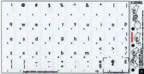 4-Pack English Lowercase Keyboard Stickers - Black Letters on Transparent Background for Apple MacBook, Laptop & Desktop (Perfect for Typing Practice & Keyboard Customization)