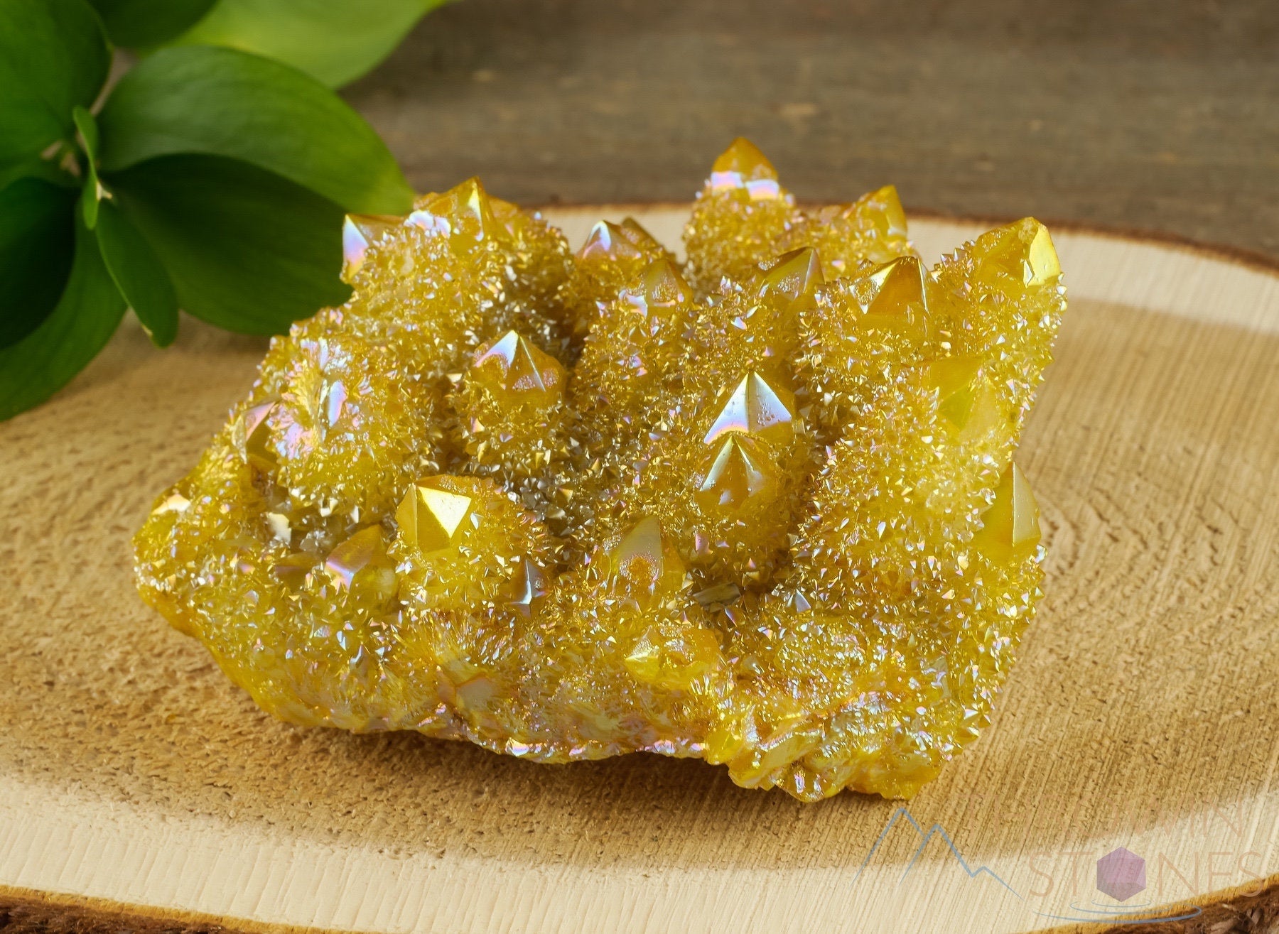 Sunshine Yellow Aura Quartz Crystal Cluster - Large Rainbow Spirit Quartz for Metaphysical Healing & Home Decor | Perfect for Meditation, Reiki & Spiritual Gifts