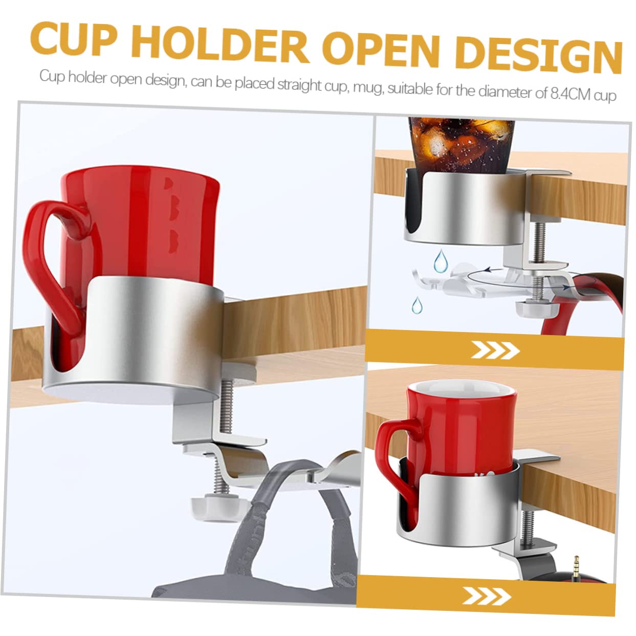 Luxshiny 4-in-1 Desktop Organizer Set - Cup Holder, Headphone Stand, Desk Hook & Display Stand for Office, Gaming Setup & Home Workspace Accessories