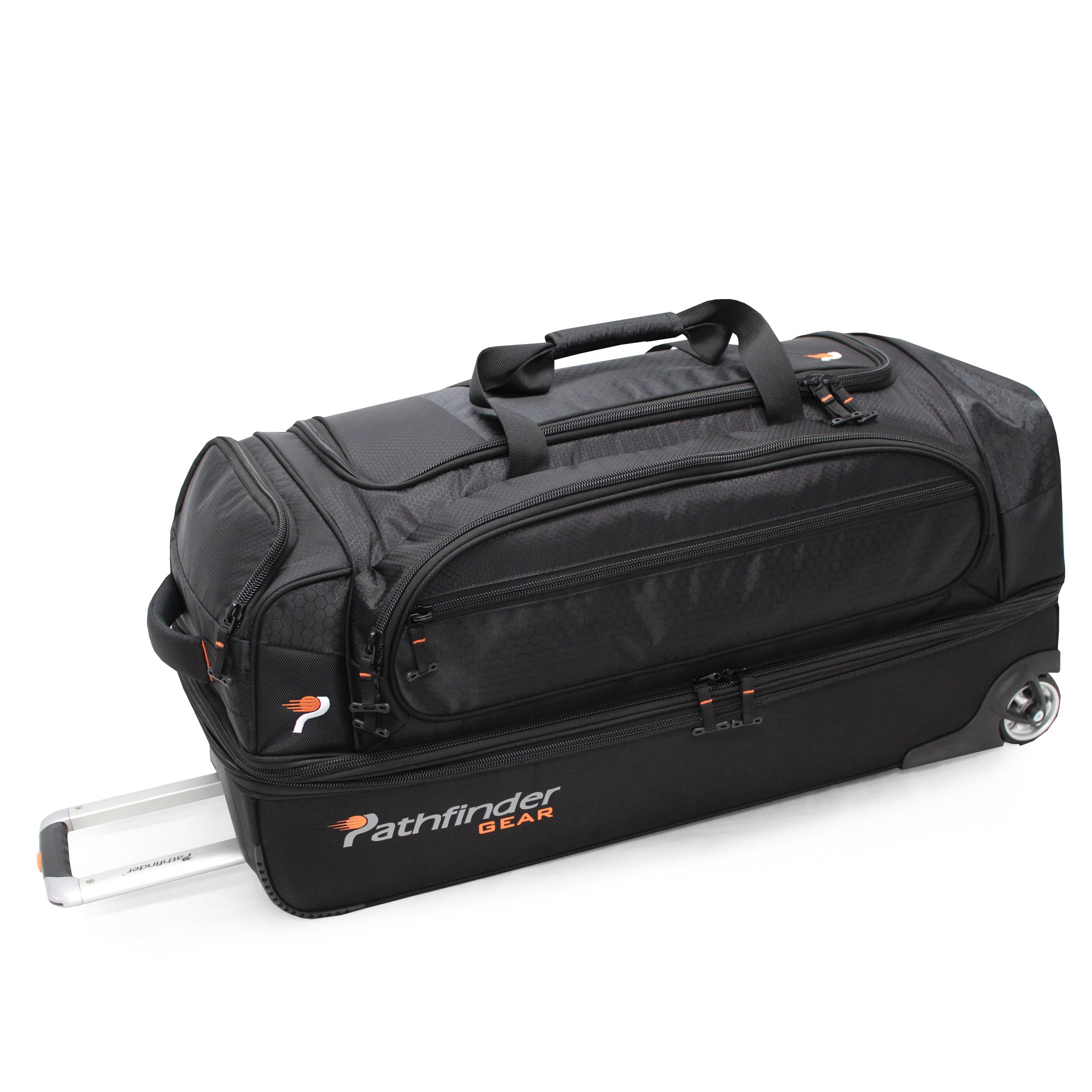 32 Inch Rolling Drop Bottom Duffel Bag - Large Travel Duffel with Wheels & Expandable Bottom for Gym, Sports, Camping (Black)