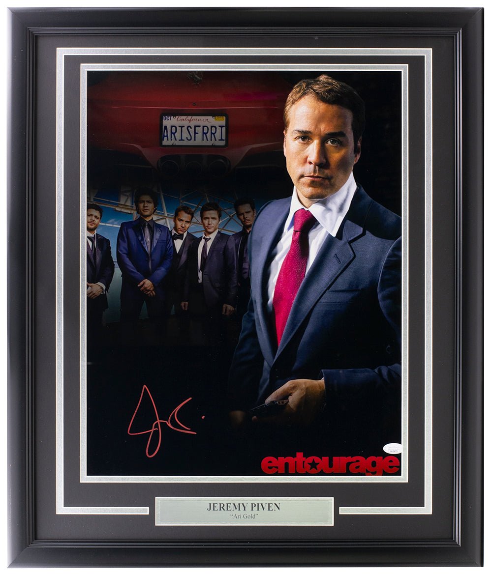 Jeremy Piven Autographed Framed Entourage 16x20 Photo with JSA COA - Perfect for TV Memorabilia Collectors and Fans - Great for Home, Office, or Theater Room Decor