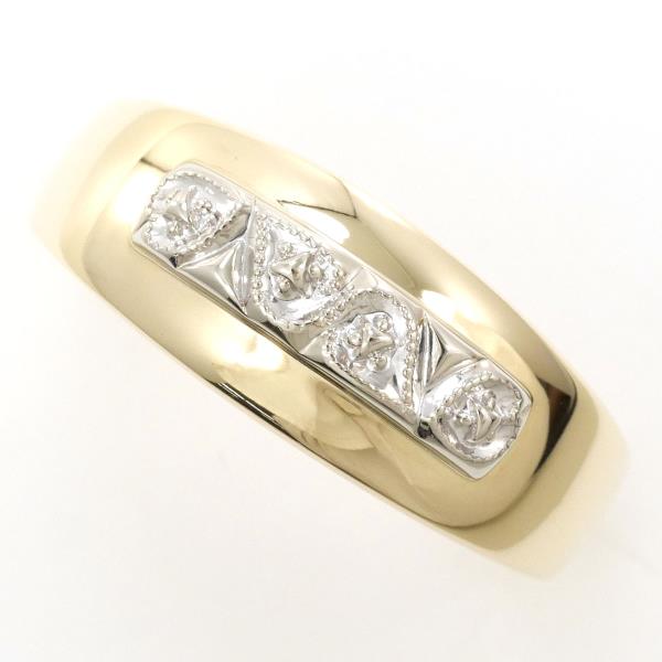14K Yellow Gold & White Gold Diamond Ring - Size 21 | Elegant Wedding Band, Anniversary Gift & Engagement Jewelry for Women