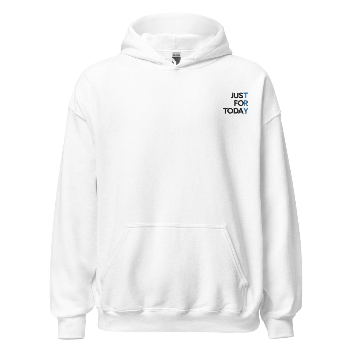 Just for Today Embroidered Unisex Hoodie - Soft Cotton Pullover Sweatshirt for Men & Women | Perfect for Casual Wear, Street Style & Everyday Comfort