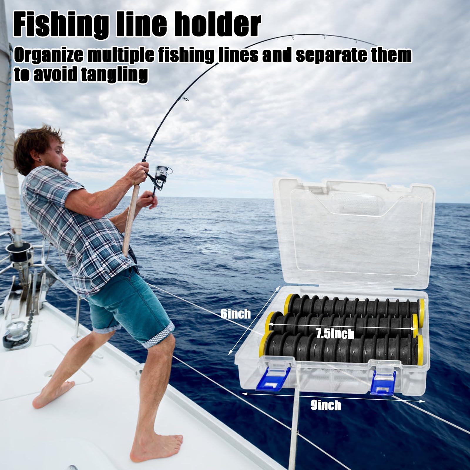 3 Pack Fishing Leader Line Storage Organizer - Snell Holder & Hook Keeper with 36 Line Slots | Tangle-Free Fishing Line Spool Winder for Freshwater & Saltwater Anglers | Perfect for Boat, Shore, and Ice Fishing Trips