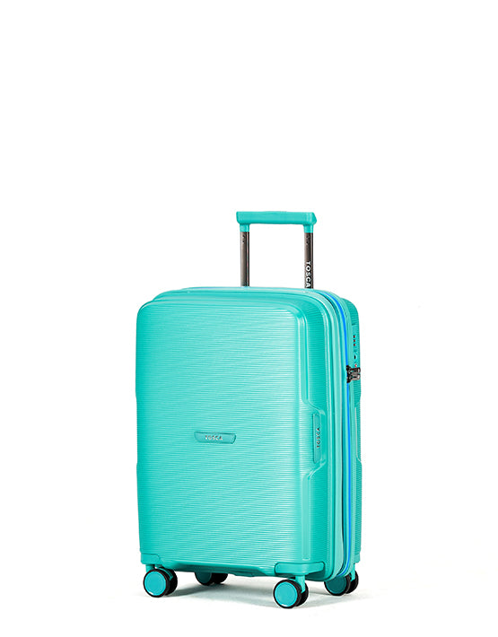 Tosca TCA510 Bel Air 20-Inch Small Cabin Spinner Hard Suitcase - Teal/Blue Carry-On Luggage for Air Travel & Weekend Getaways