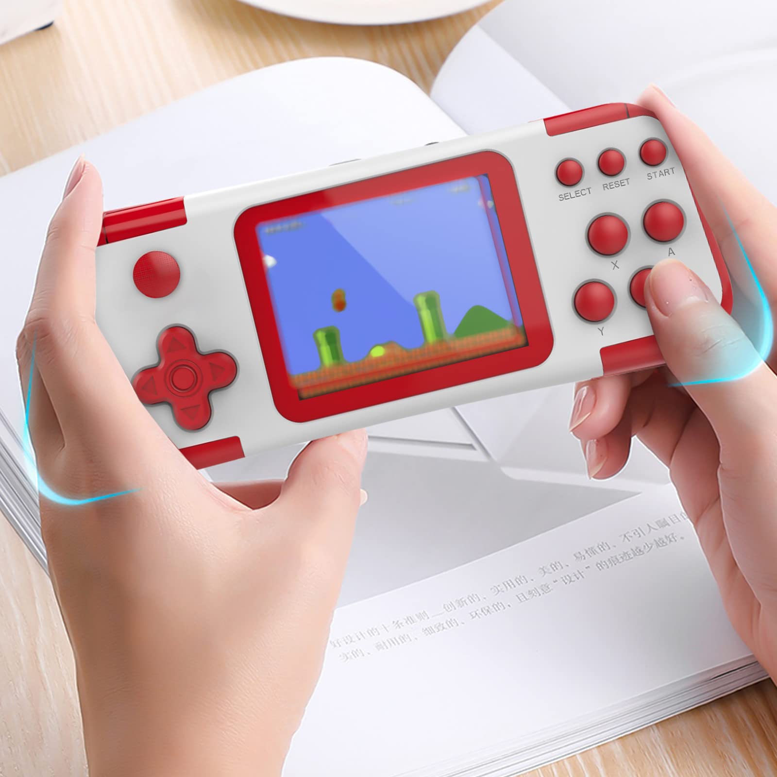NSXCDH Handheld Game Console - 3.5 Inch Screen with 500 Built-in Classic Games, USB Rechargeable Portable Retro Gaming Device for Kids & Adults (Black, Blue, Red, Yellow) - Perfect for Travel, Commuting & Family Game Nights