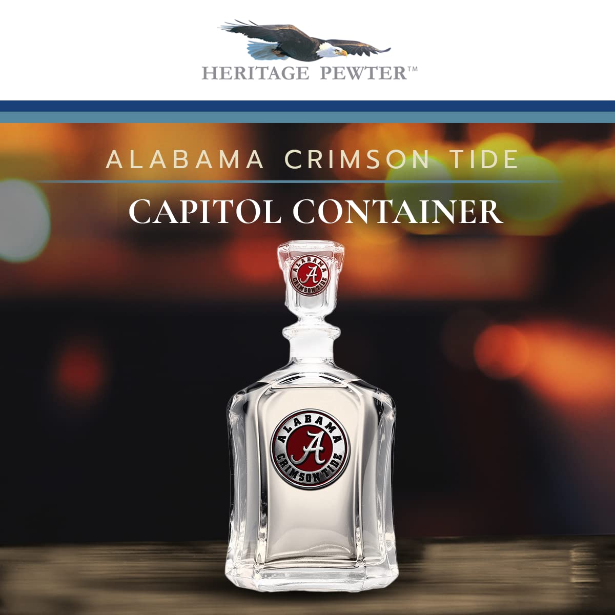24 OZ Alabama Capitol Themed Pewter Glass Container - Handcrafted Collectible Drinkware for Bourbon, Whiskey & Cocktail Enthusiasts