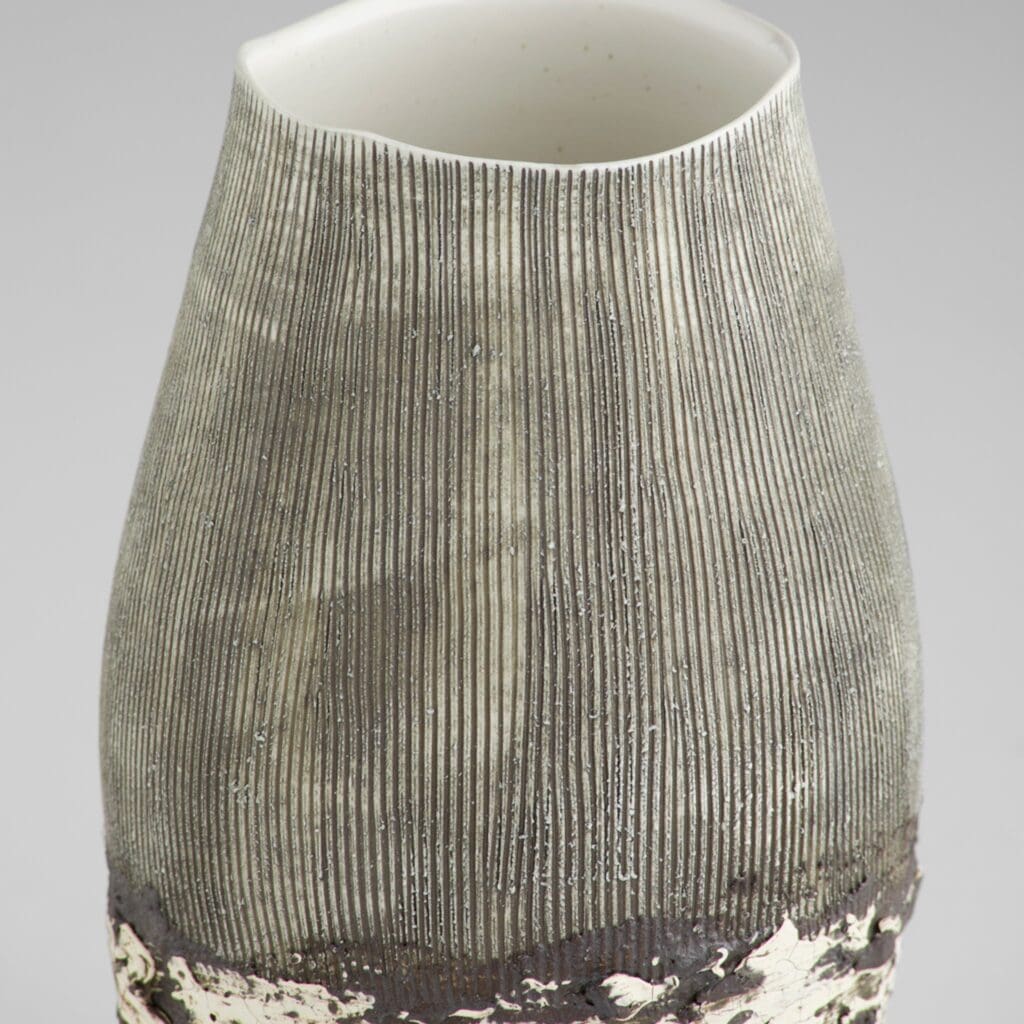 Cyan Design 11411 Calypso Vase - Small Off White & Brown Ceramic Vase for Home Decor, Wedding Centerpiece, or Gift Idea