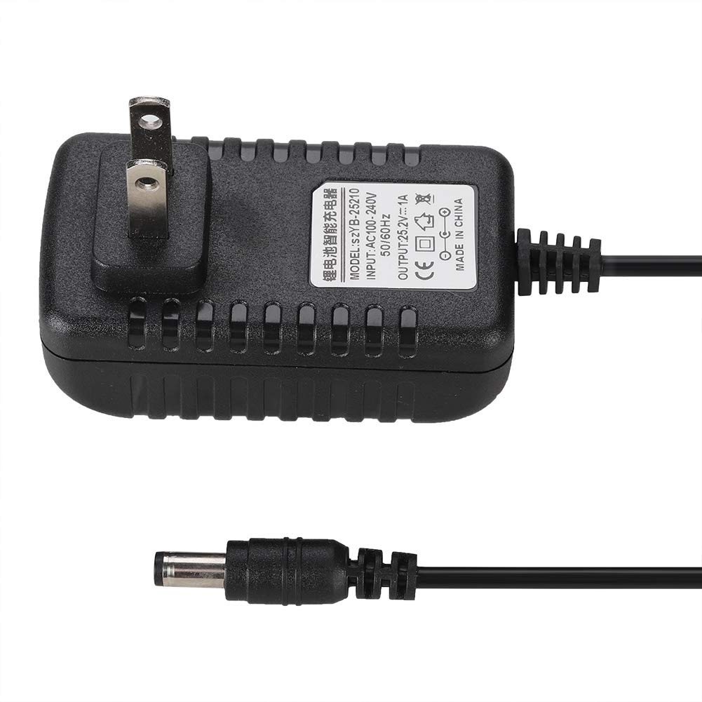 25.2V/1A Fast Charging Li-ion Battery Charger Adapter with Multi-Level Protection - Safe & Efficient Power Supply for Power Tools, E-Bikes, and DIY Projects (US)