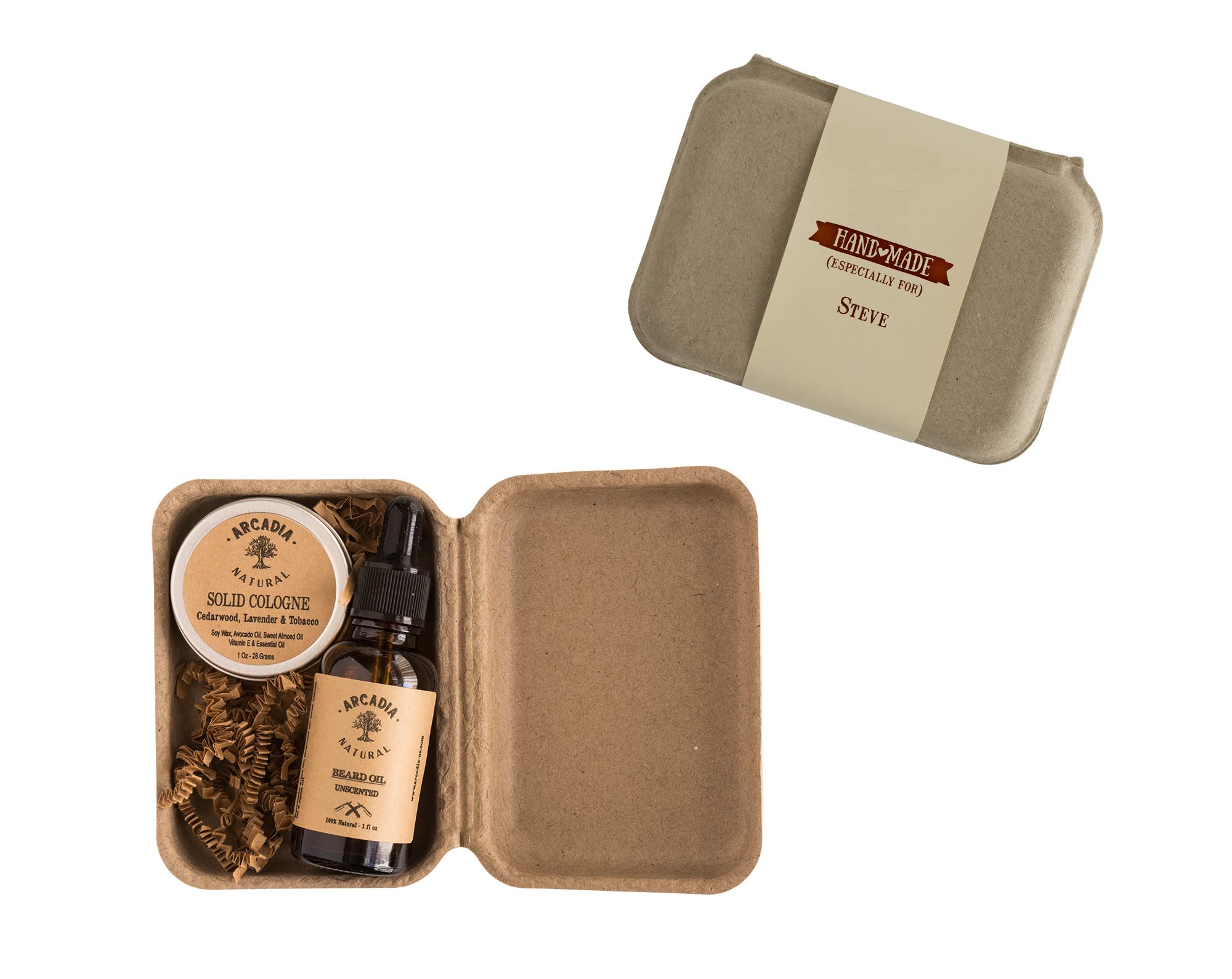 Premium Personalized Gift Box for Men - Beard Oil & Cologne Set - Eco-Friendly Zero Waste Present for Husband & Boyfriend - Perfect for Birthdays, Anniversaries & Special Occasions