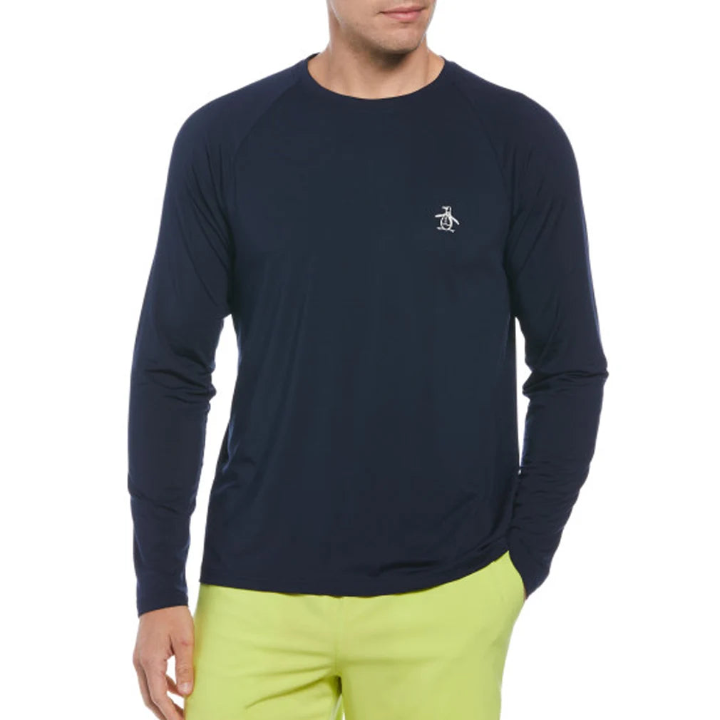 Men's Raglan Long Sleeve Tennis Pullover Shirt - Breathable & Comfortable Athletic Top for Casual Wear & Sports Activities