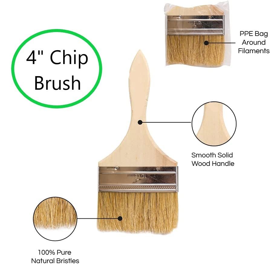 24 Pack 4 Inch Paint Brushes - Professional Artist & DIY Painting Supplies for Canvas, Walls, and Home Decor Projects