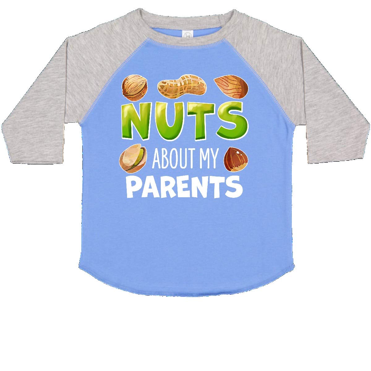 Inktastic Nuts About My Parents Peanut Almond Pistachio Toddler T-Shirt - Cute Nut-Themed Kids Shirt for Family Outings & Playdates