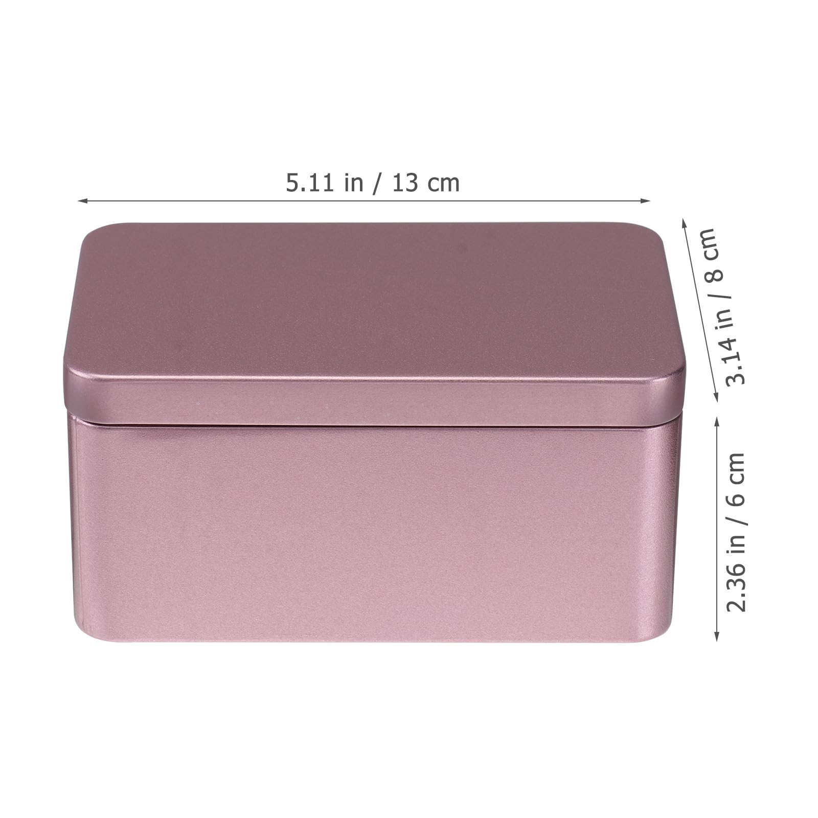 Zerodeko Decorative Metal Tin Box with Lid - Empty Storage Container for Tea, Jewelry, Cookies, Candy - Rectangular Organizer for Home, Office, Kitchen (Red) | Perfect for Gift Packaging, Craft Supplies & Pantry Organization