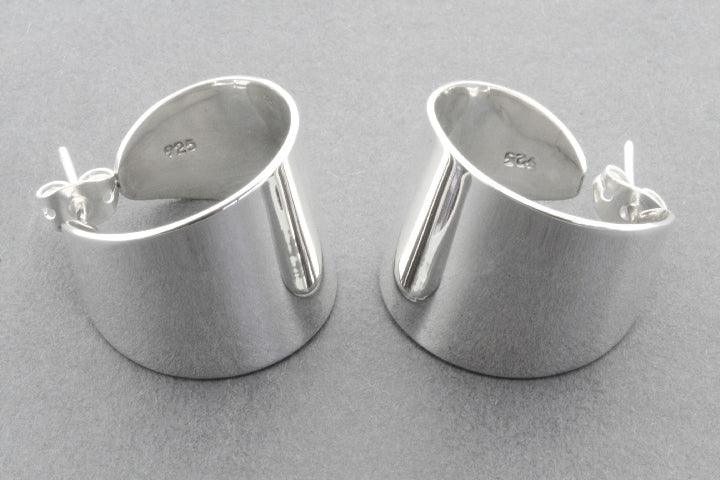 Sterling Silver Wide Hoop Ear Cuff - Elegant & Minimalist Earring for Women - Perfect for Parties, Weddings & Everyday Wear