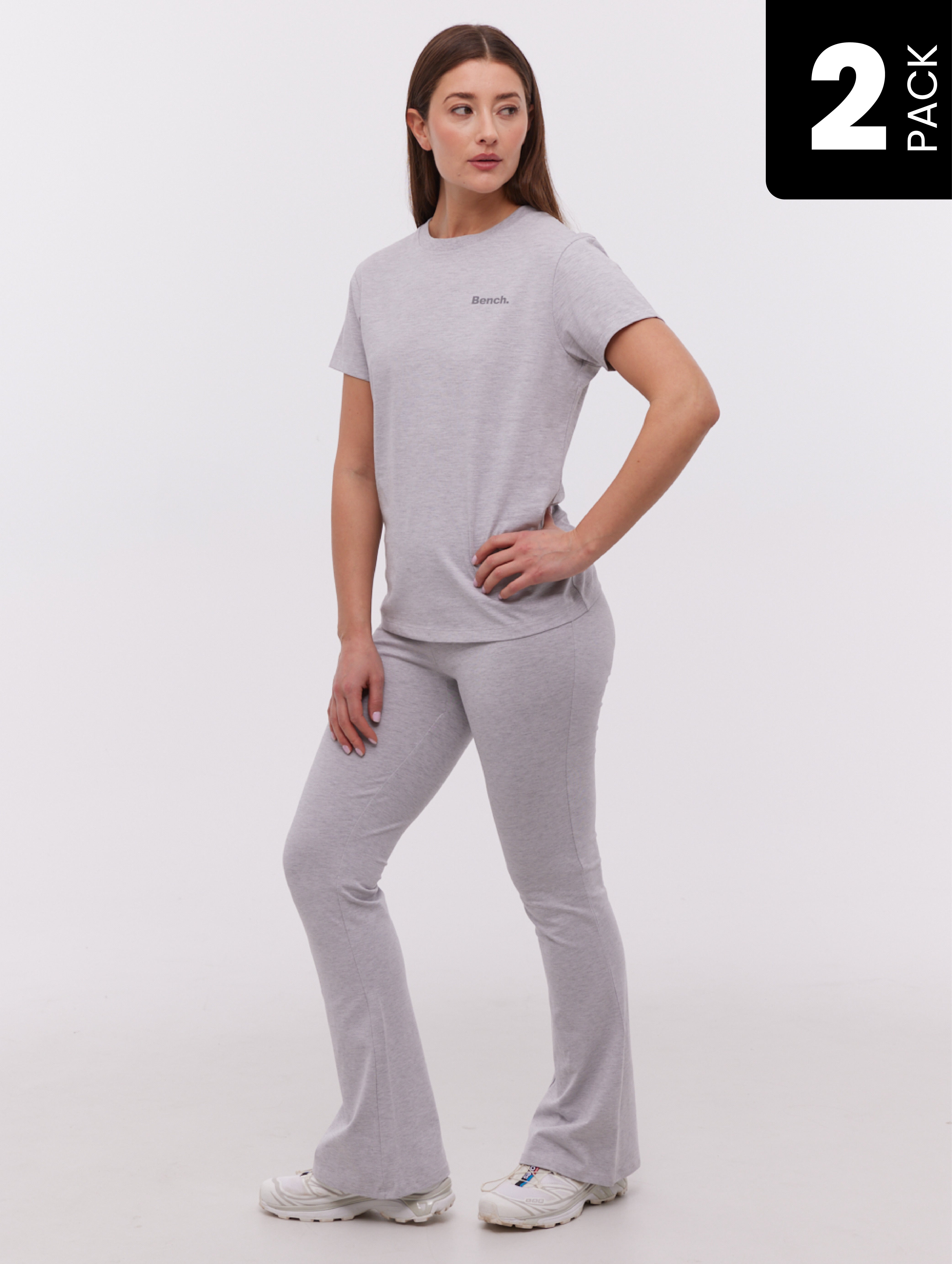 Arfa Flared Leggings & T-Shirt 2-Pack Set - Women's Yoga Outfit for Workout, Gym, Running & Casual Wear