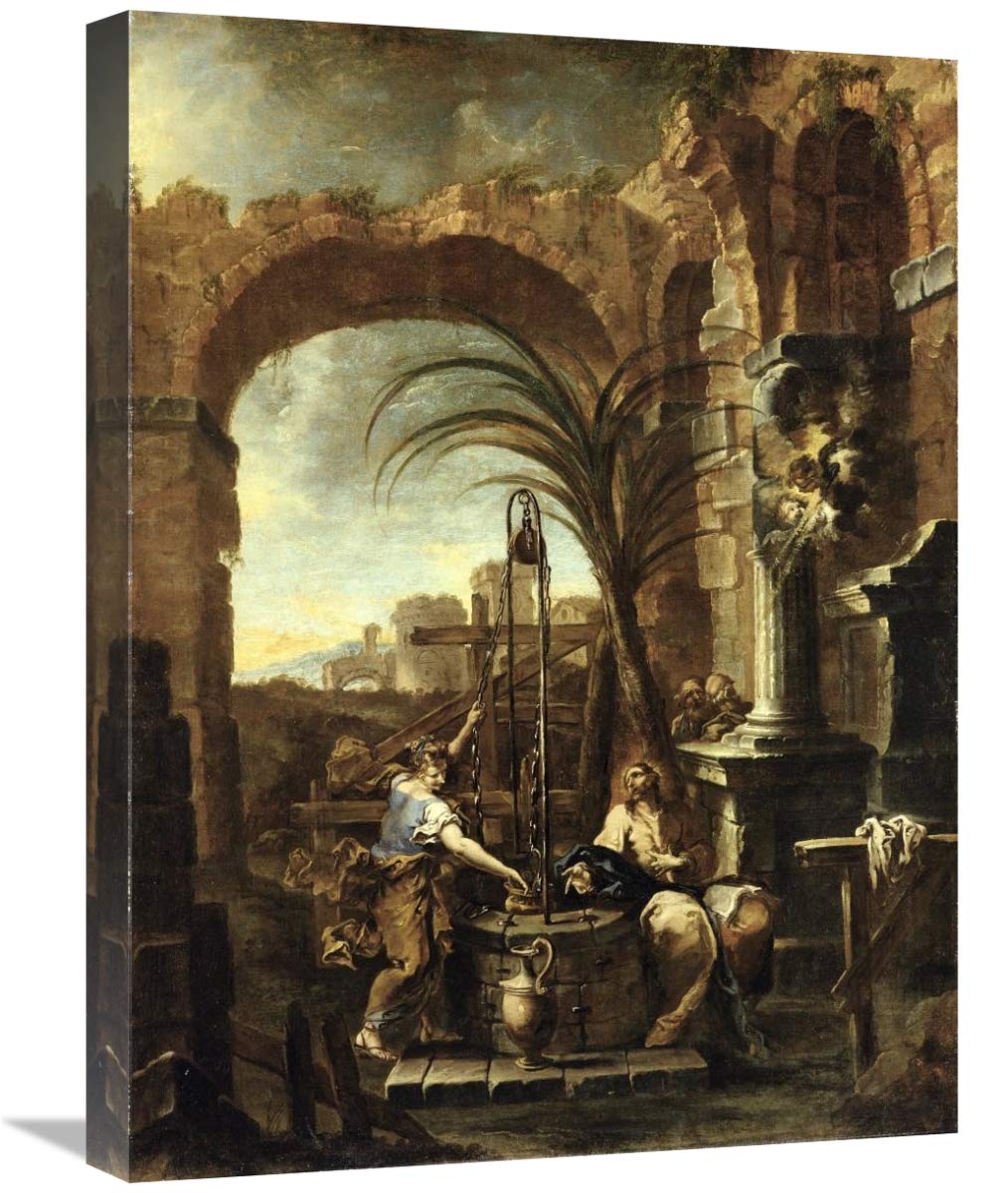 18 x 24 Inch Religious Wall Art Print - Christ and The Samaritan Woman Painting by Alessandro Magnasco | Biblical Home Decor for Living Room, Church & Office