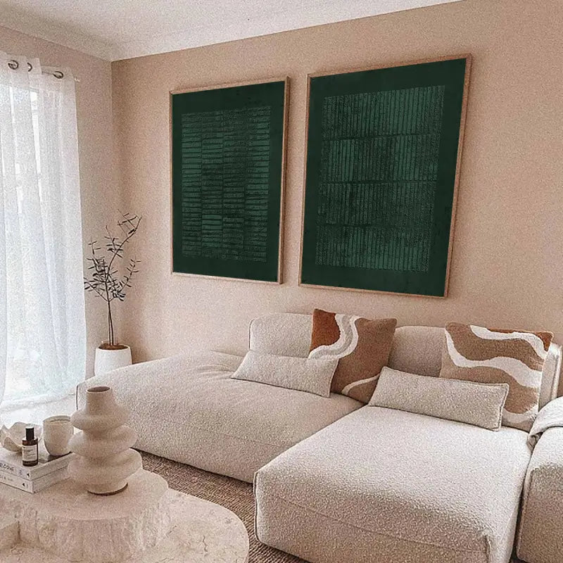 Abstract Tranquility Set of 2 Wall Art Paintings - Modern Minimalist Canvas Prints for Living Room, Bedroom & Office Decor #WS068
