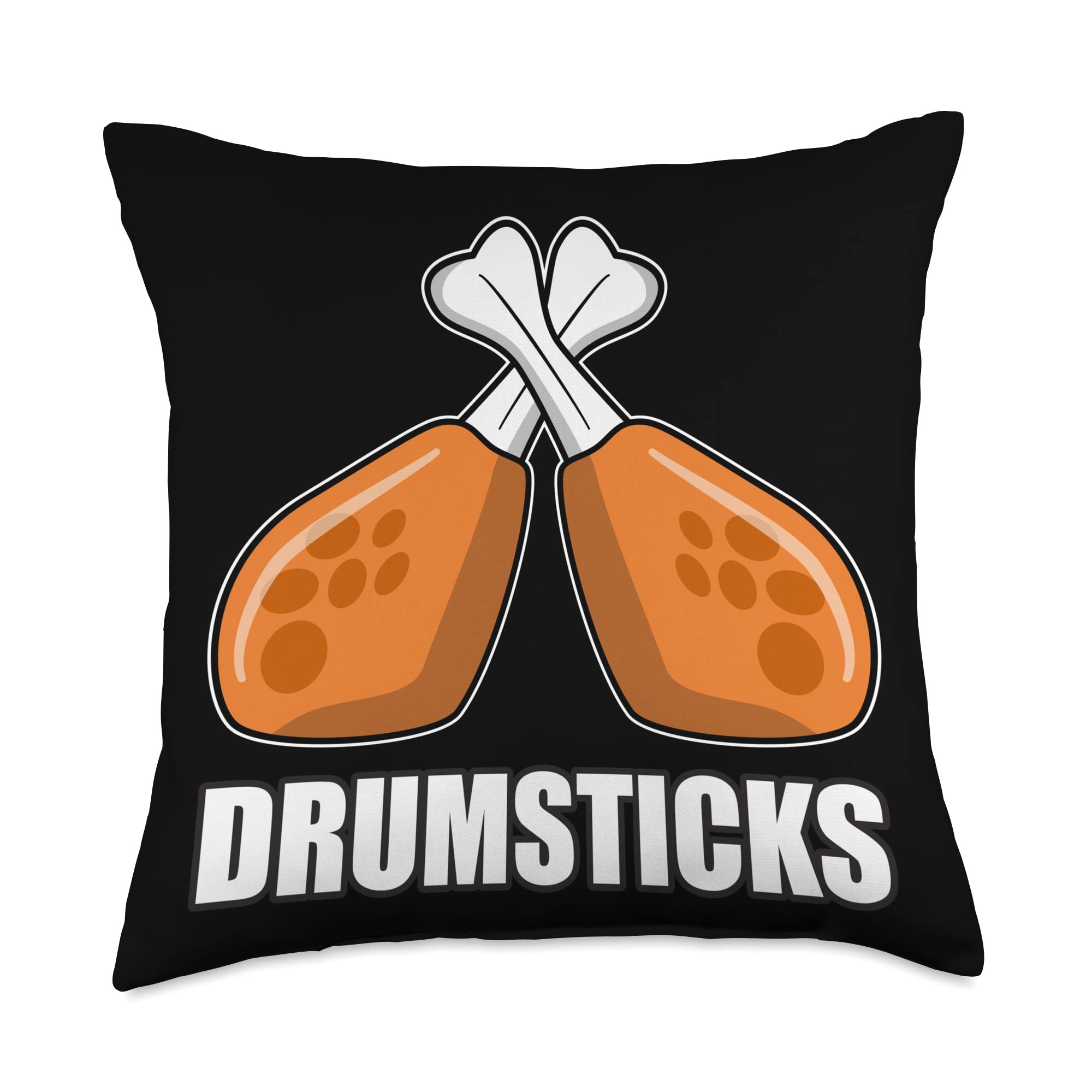 BBQ Chicken Drumsticks Throw Pillow - Funny Drummer Gift & Unique Home Decor for Music Lovers - Perfect for Living Room, Bedroom, or Studio Decor