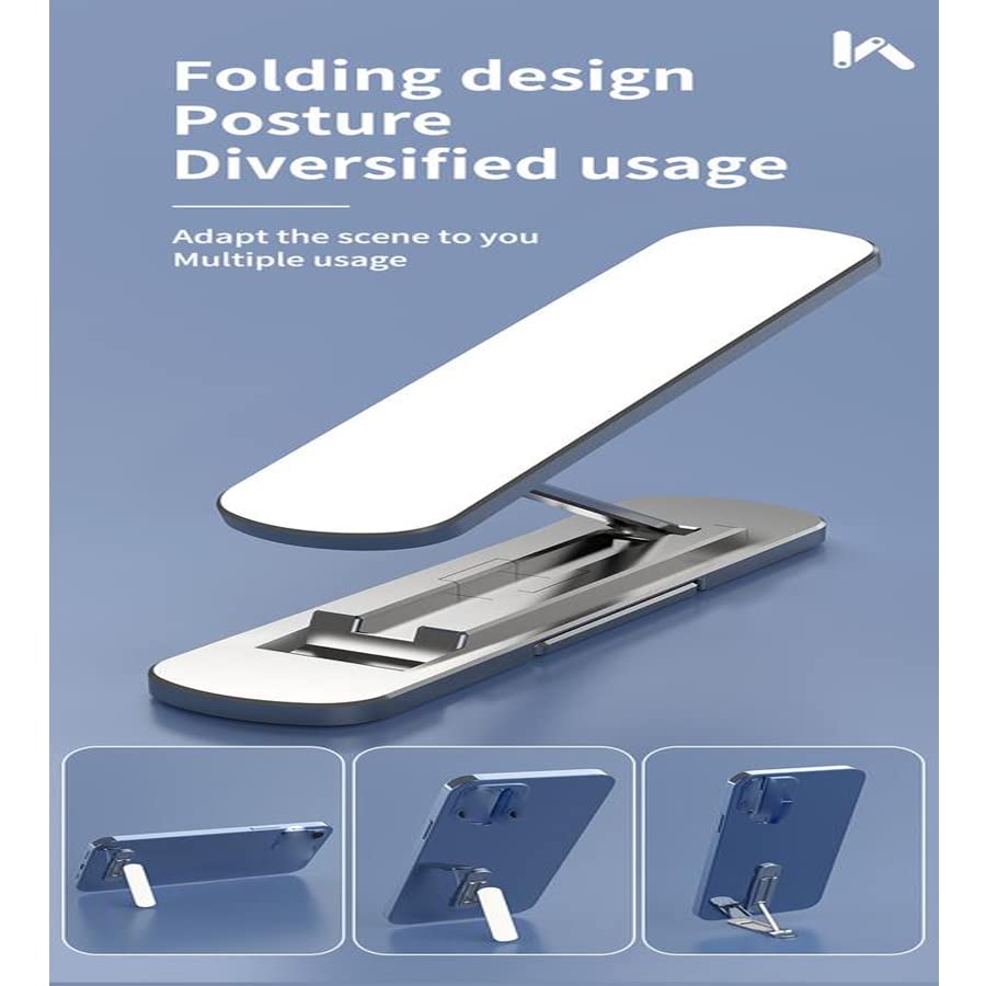 360° Rotating Foldable Aluminum Alloy Phone Ring Holder - Silver | Finger Grip Stand for iPhone & Samsung | Perfect for Selfies, Videos & Hands-Free Use