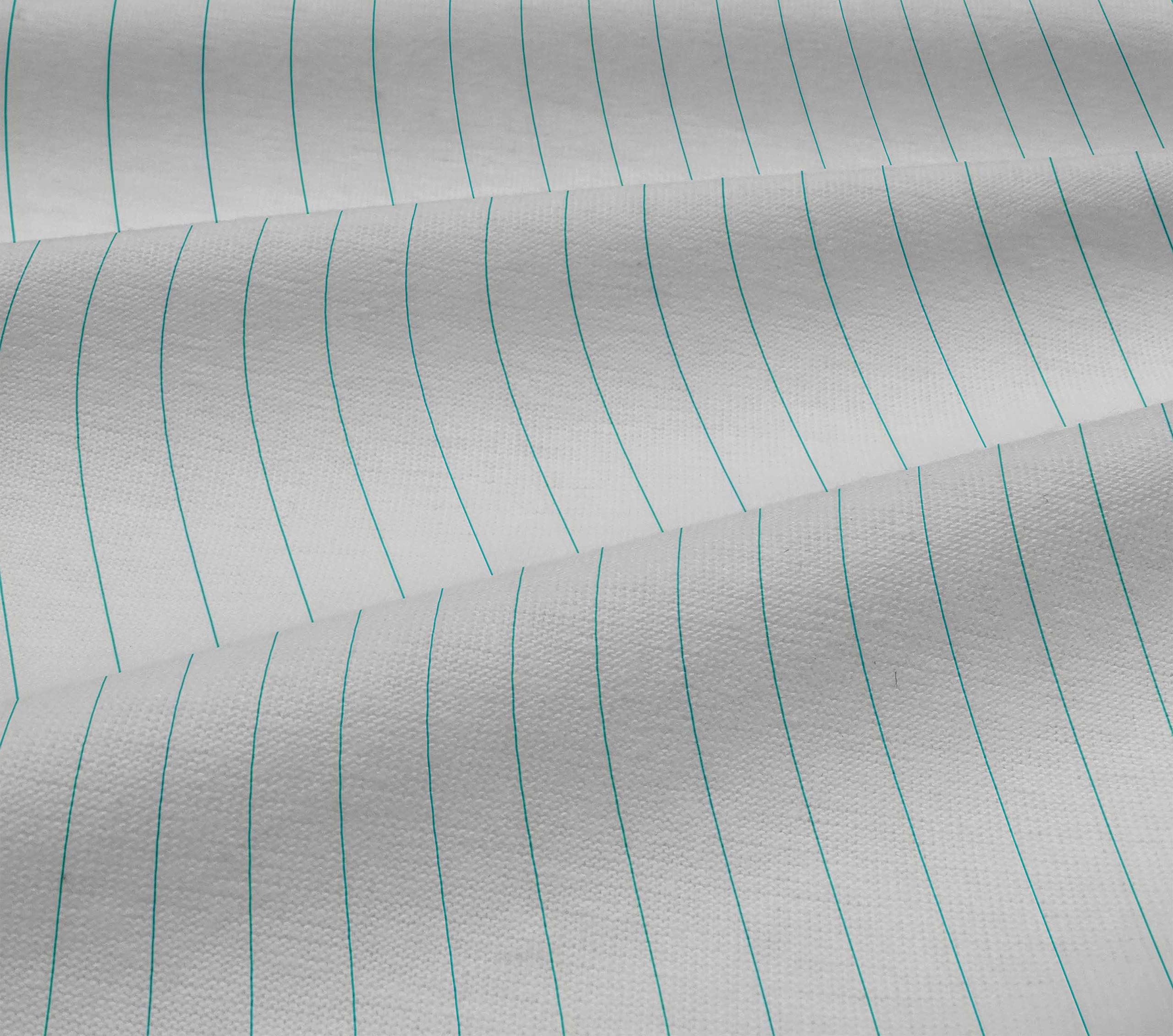 Premium 100% Cotton Jersey White Fabric with Pin Stripe - 58