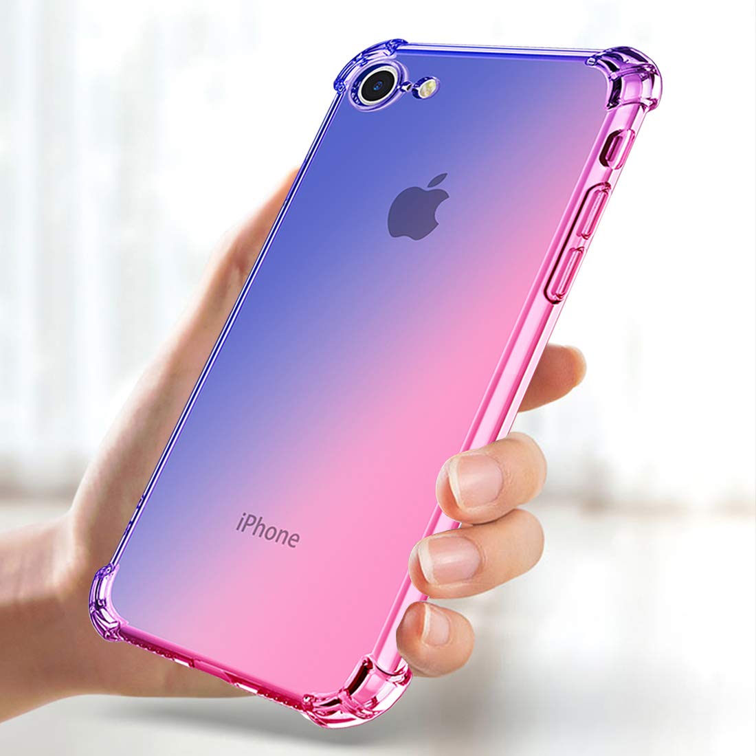 **Premium Slim Clear TPU Case for iPhone SE 2020 / iPhone 8 / iPhone 7 – Shockproof, Anti-Scratch, Gradient Blue & Pink – Perfect for Everyday Protection & Stylish Looks**    *(Use Case: Ideal for daily use, travel, work, or school – keeps your iPhone safe while adding a trendy touch!)*