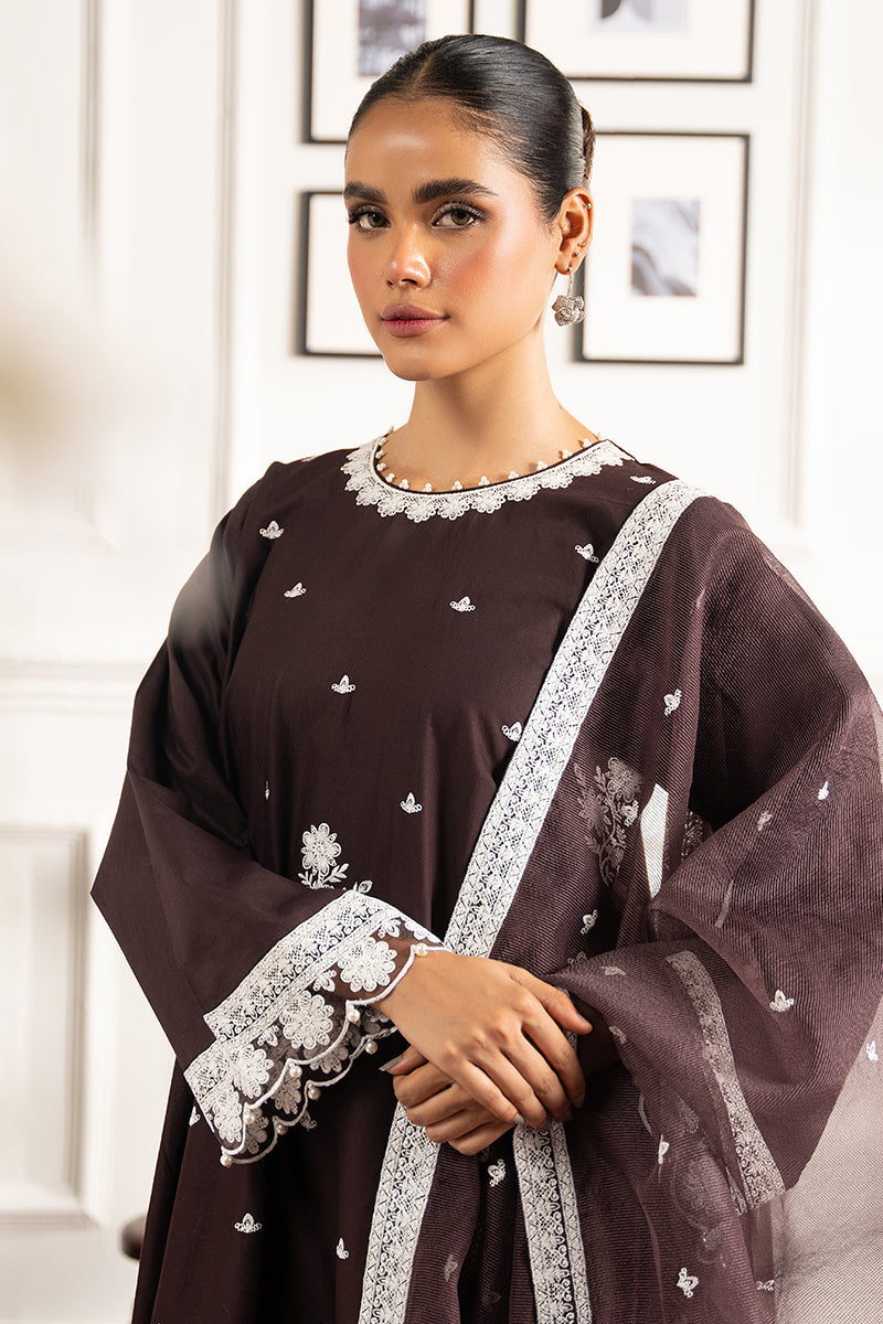 Brown Ochre 2-Piece Set (Shirt & Dupatta) - Elegant Ethnic Outfit for Women | Perfect for Festivals, Weddings & Special Occasions