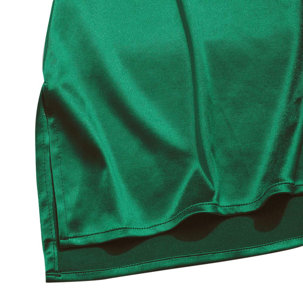ZAFUL Women's Satin Slip Dress - Spaghetti Strap Cowl Neck Mini Dress with Side Slit, Casual Nightwear & Cocktail Party Outfit (A-F Green, XL) | Perfect for Date Nights, Summer Vacations & Special Occasions