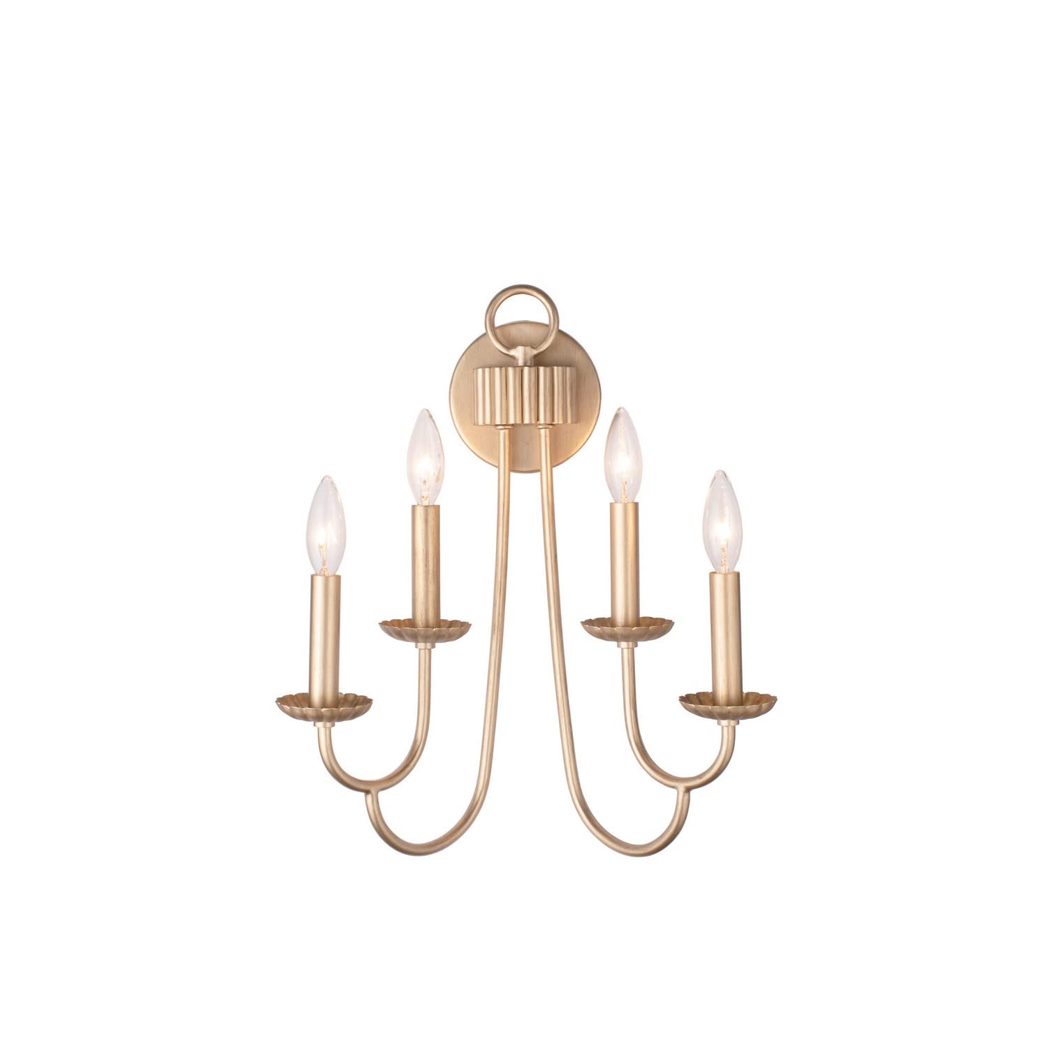 Kalco 511721MG Kiera 4-Light Wall Sconce - 240W Modern Gold Finish - Perfect for Bedroom, Living Room & Hallway Lighting