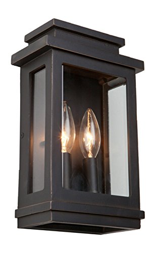 Fremont 2-Light Outdoor Wall Sconce - Oil Rubbed Bronze Finish - Weatherproof Exterior Lighting for Porch, Patio & Garage - AC8291ORB